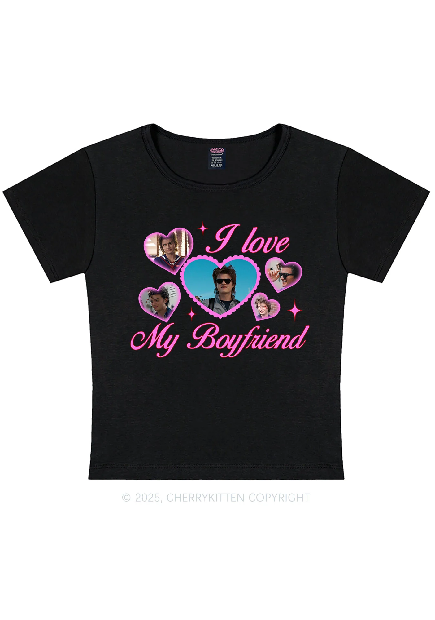 I Love My Boyfriend SH Y2K Baby Tee Cherrykitten - Image 3
