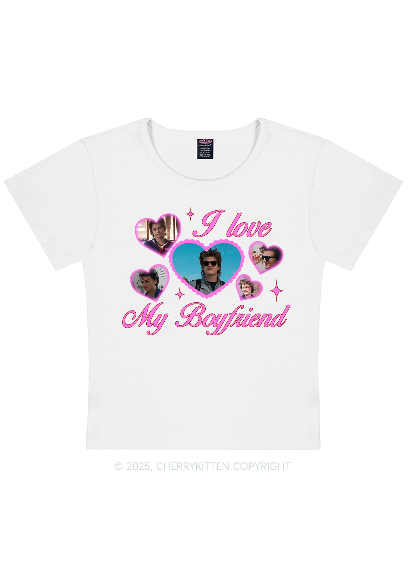 I Love My Boyfriend SH Y2K Baby Tee Cherrykitten - Image 4