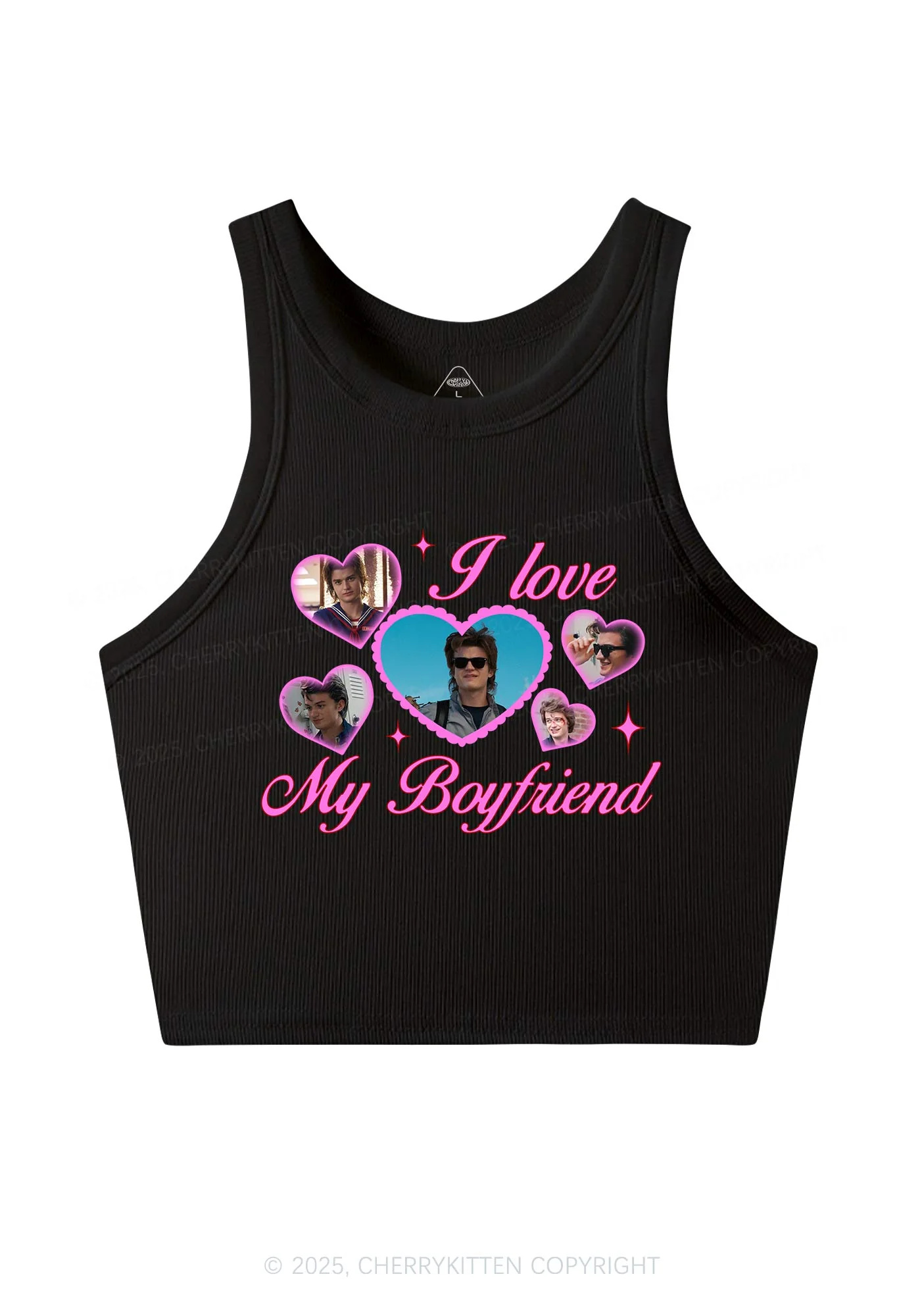 I Love My Boyfriend SH Y2K Crop Tank Top Cherrykitten - Image 3