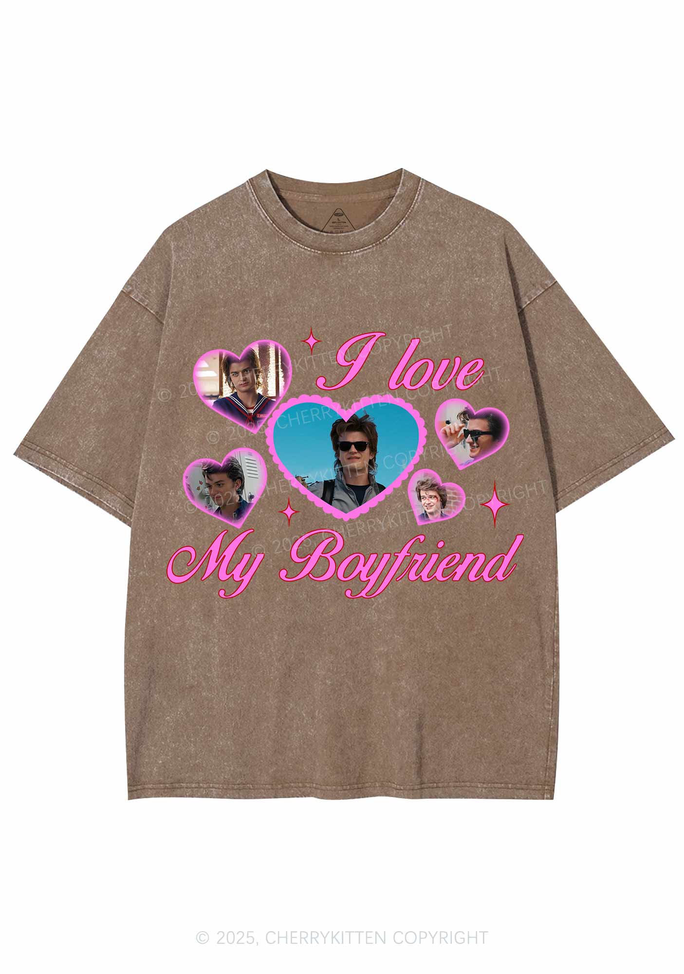 I Love My Boyfriend SH Y2K Shirts Washed Tee Cherrykitten - Image 7