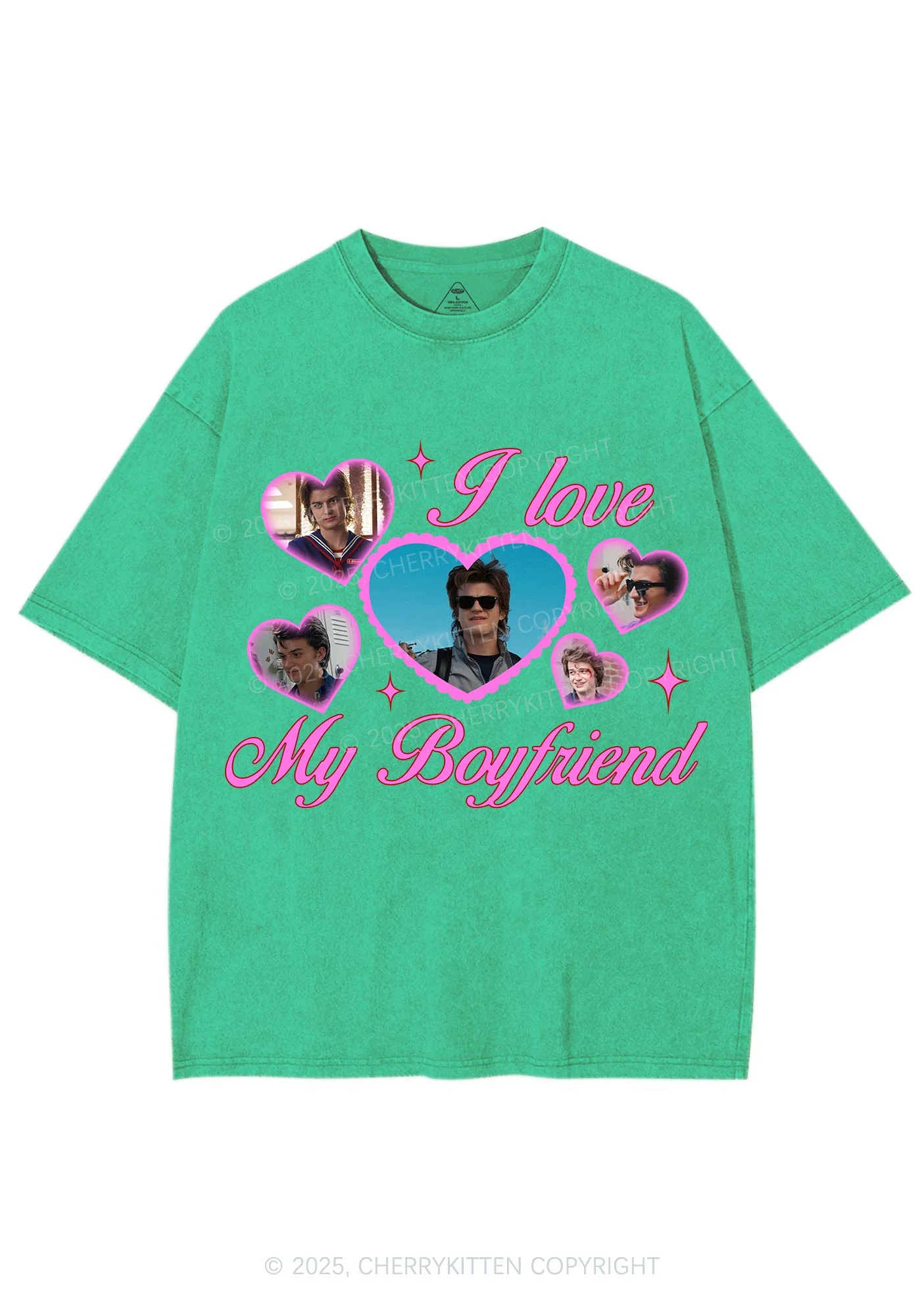 I Love My Boyfriend SH Y2K Shirts Washed Tee Cherrykitten - Image 8