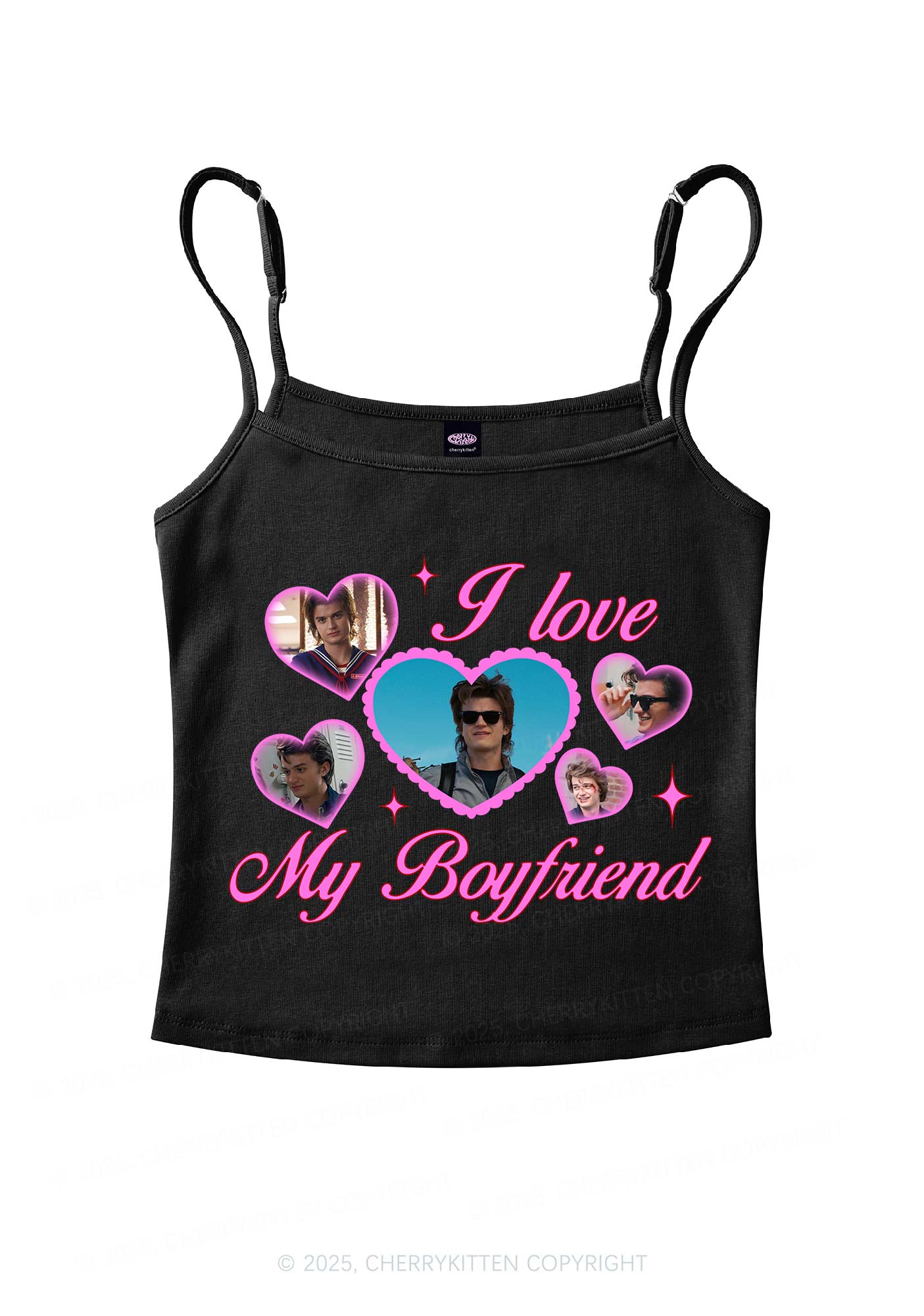 I Love My Boyfriend SH Y2K Spaghetti Strap Cami Cherrykitten - Image 3