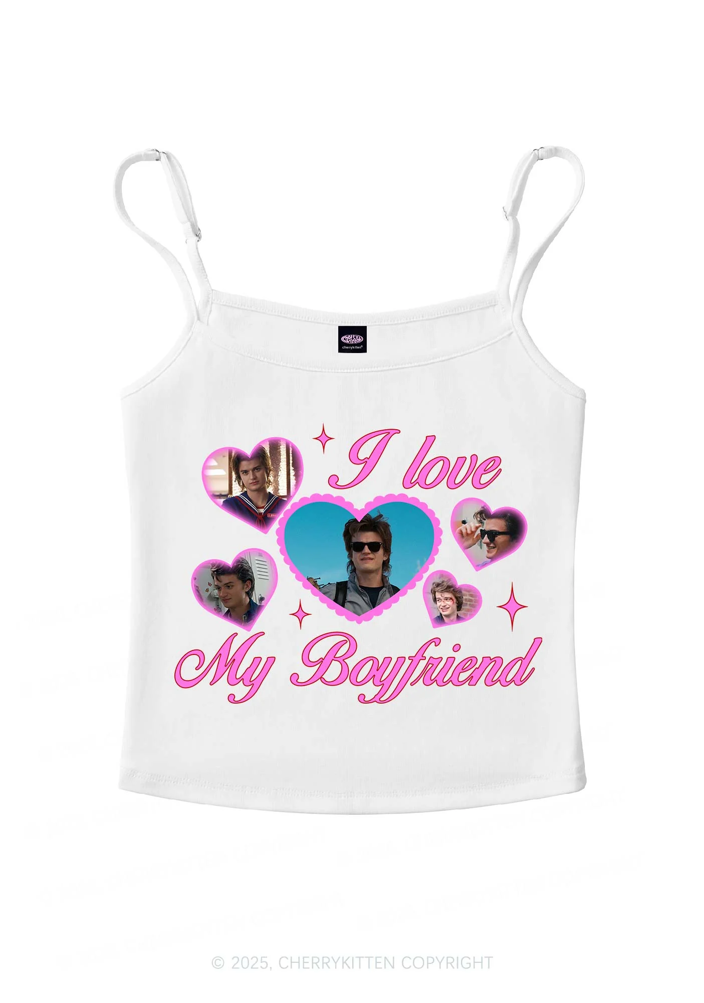 I Love My Boyfriend SH Y2K Spaghetti Strap Cami Cherrykitten - Image 4