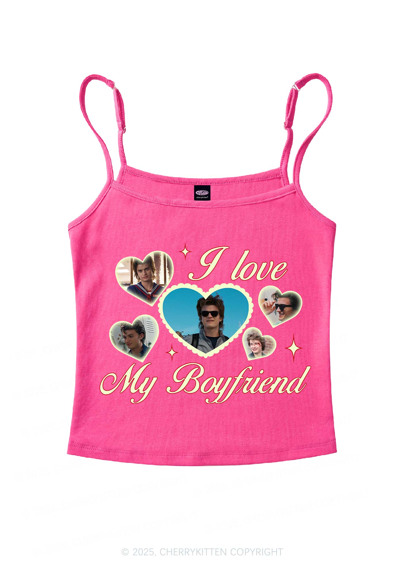 I Love My Boyfriend SH Y2K Spaghetti Strap Cami Cherrykitten - Image 5