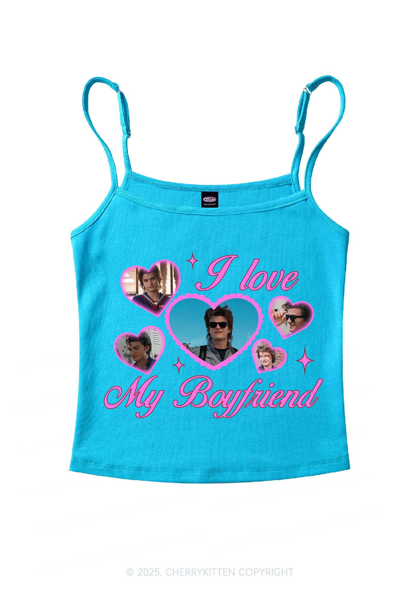 I Love My Boyfriend SH Y2K Spaghetti Strap Cami Cherrykitten - Image 7