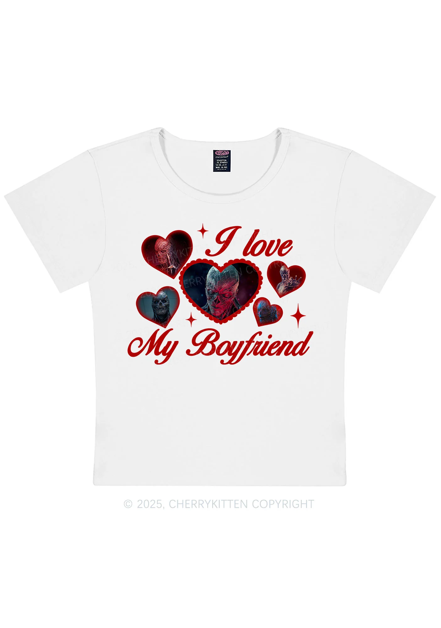 I Love My Boyfriend VN Y2K Baby Tee Cherrykitten - Image 3
