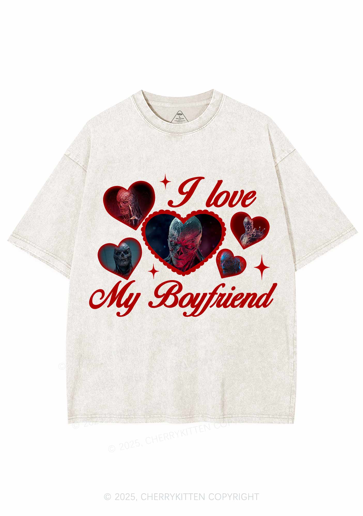 I Love My Boyfriend VN Y2K Shirts Washed Tee Cherrykitten - Image 3