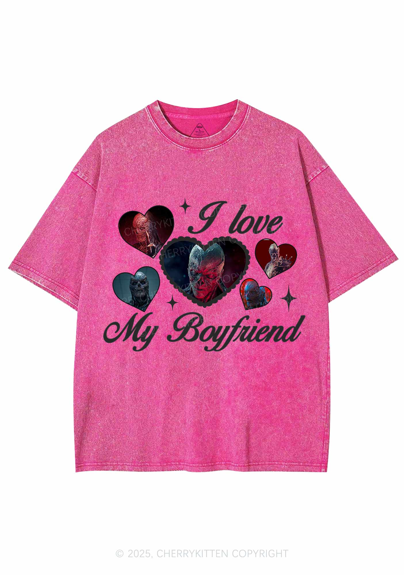 I Love My Boyfriend VN Y2K Shirts Washed Tee Cherrykitten - Image 4