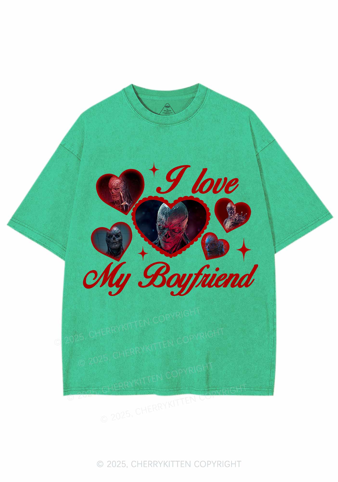 I Love My Boyfriend VN Y2K Shirts Washed Tee Cherrykitten - Image 7
