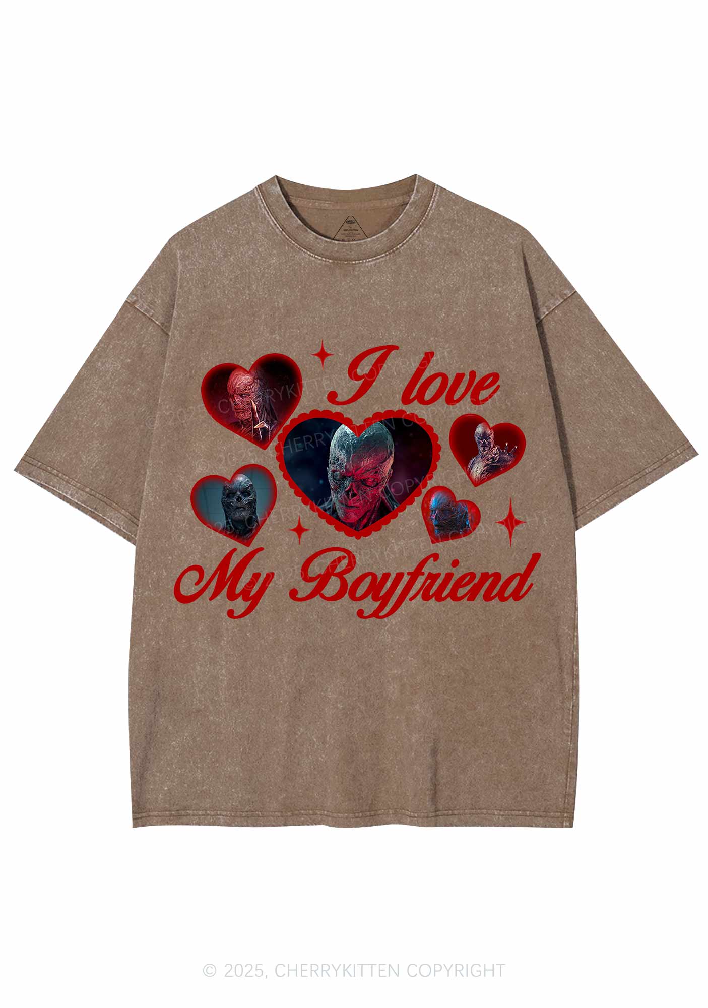 I Love My Boyfriend VN Y2K Shirts Washed Tee Cherrykitten - Image 8