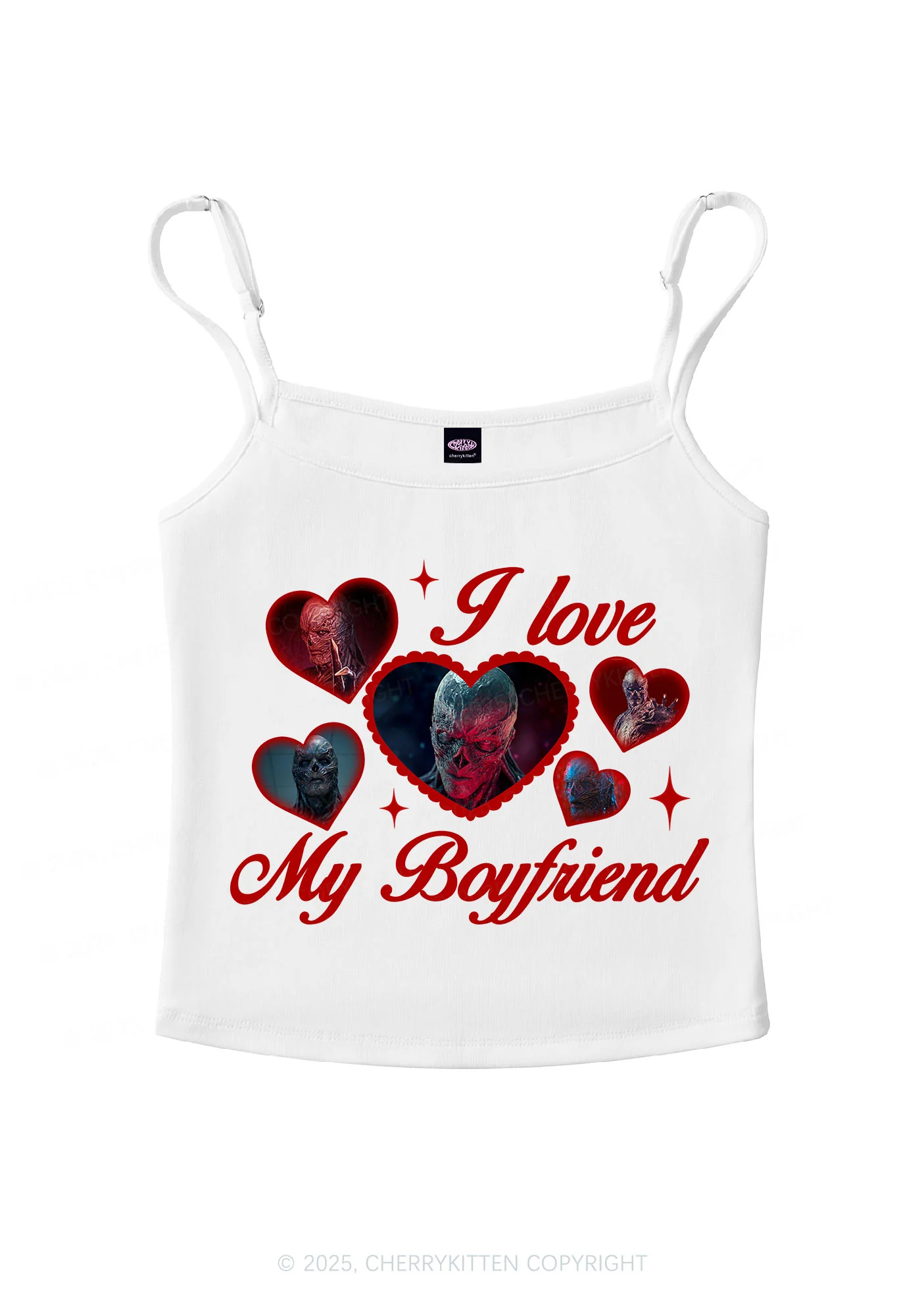 I Love My Boyfriend VN Y2K Spaghetti Strap Cami Cherrykitten - Image 3
