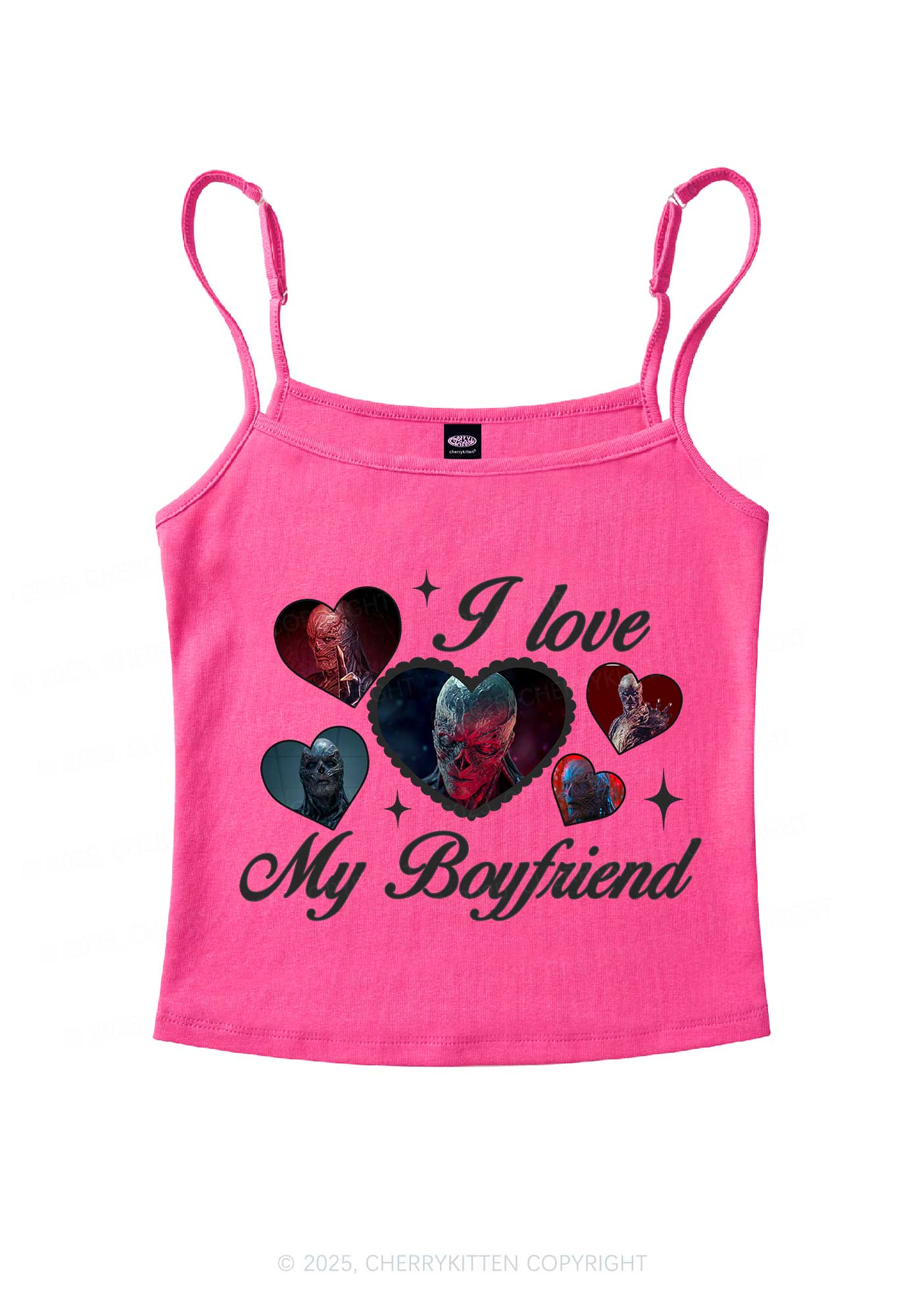 I Love My Boyfriend VN Y2K Spaghetti Strap Cami Cherrykitten - Image 4