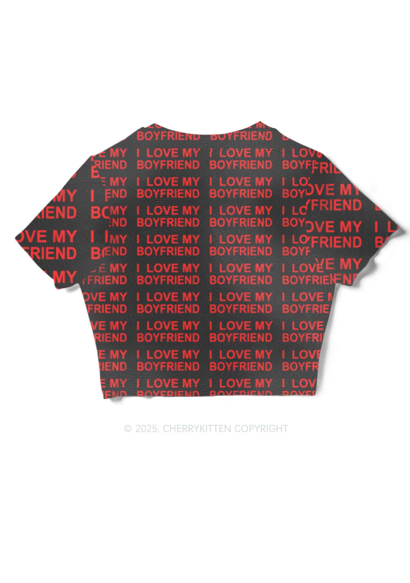 I Love My Boyfriend Y2K Mesh Crop Top Cherrykitten - Image 2