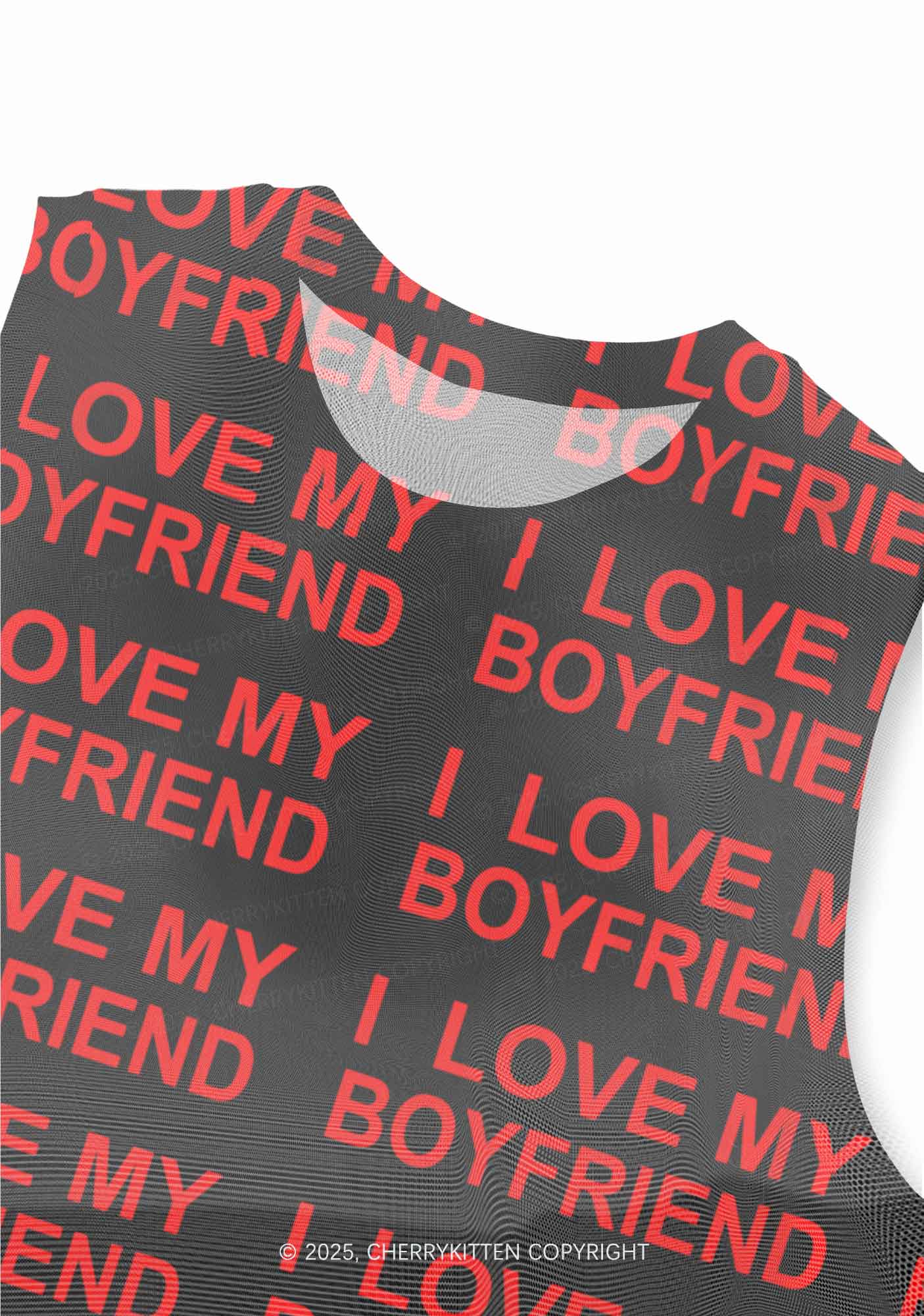 I Love My Boyfriend Y2K Mesh Muscle Tank Cherrykitten - Image 3