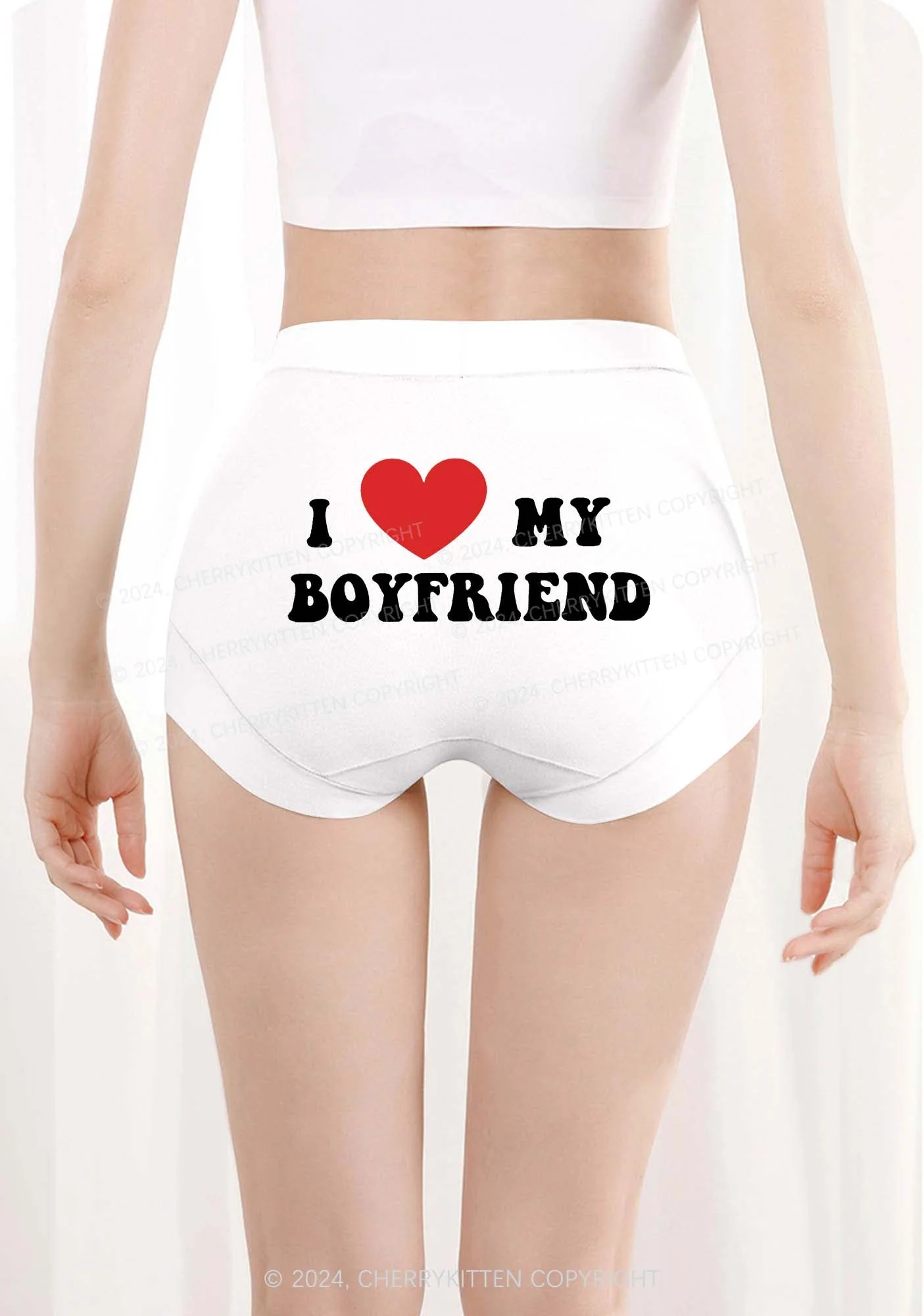 I Love My Boyfriend Y2K Mid Rise Waist Boyshort Cherrykitten - Image 3