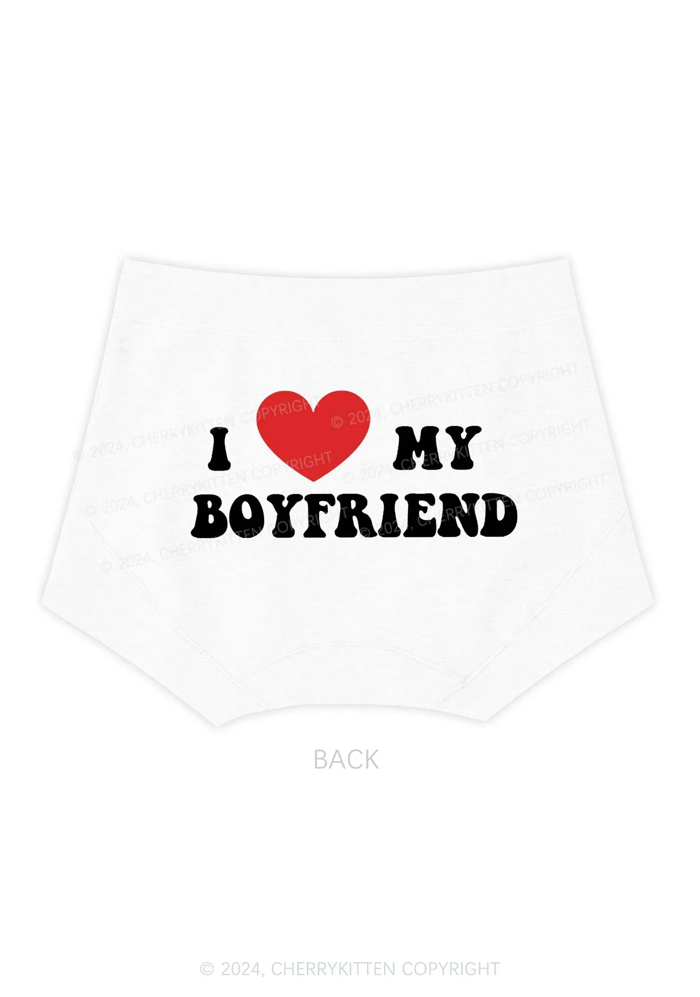 I Love My Boyfriend Y2K Mid Rise Waist Boyshort Cherrykitten - Image 4