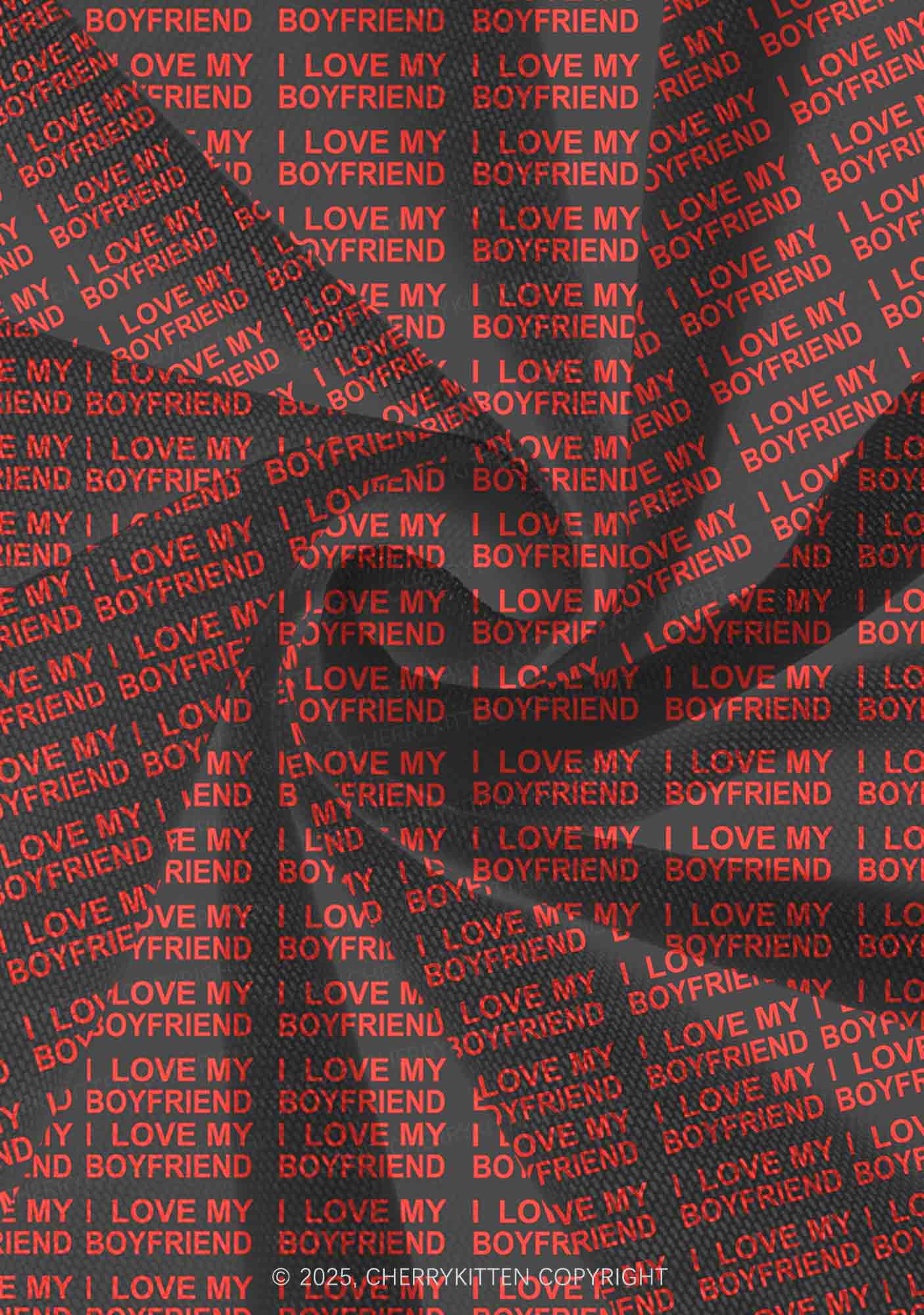 I Love My Boyfriend Y2K Print Mini Layered Skirt Cherrykitten - Image 4
