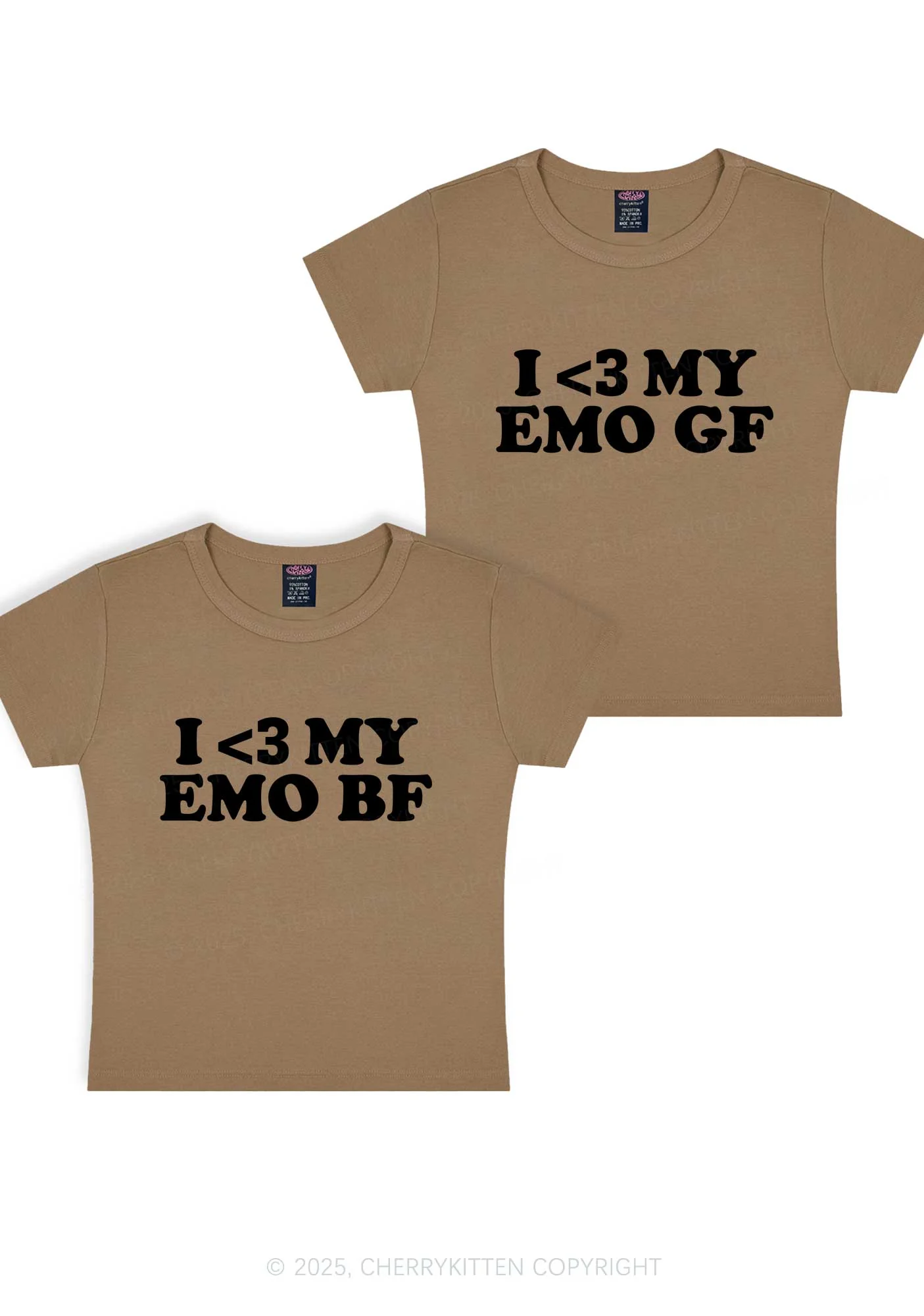 I Love My Emo BF GF Y2K Valentine's Day Baby Tee Cherrykitten - Image 10
