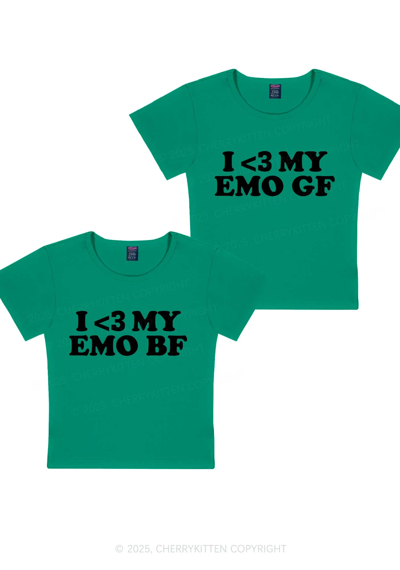 I Love My Emo BF GF Y2K Valentine's Day Baby Tee Cherrykitten - Image 12
