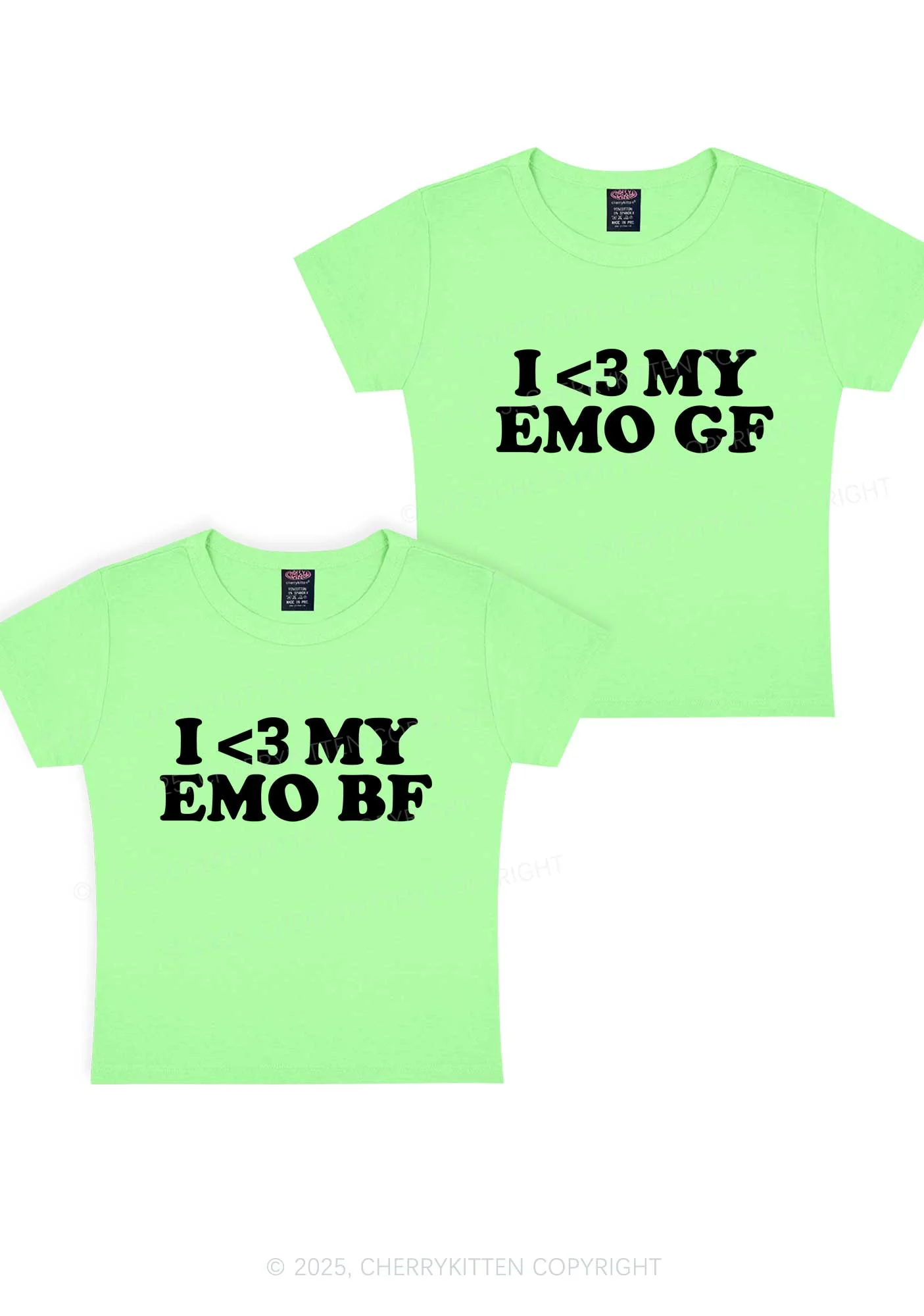 I Love My Emo BF GF Y2K Valentine's Day Baby Tee Cherrykitten - Image 13