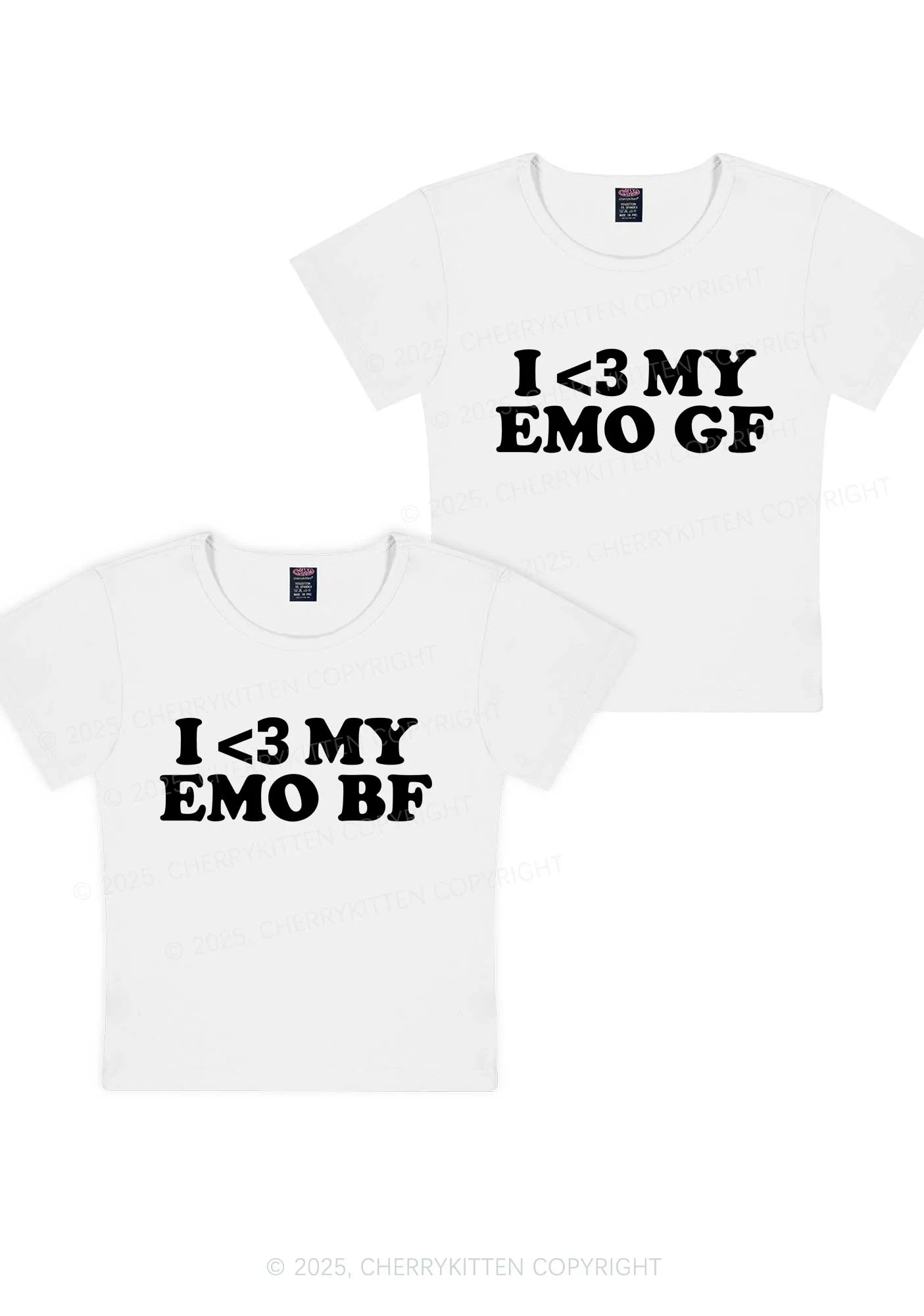 I Love My Emo BF GF Y2K Valentine's Day Baby Tee Cherrykitten - Image 4