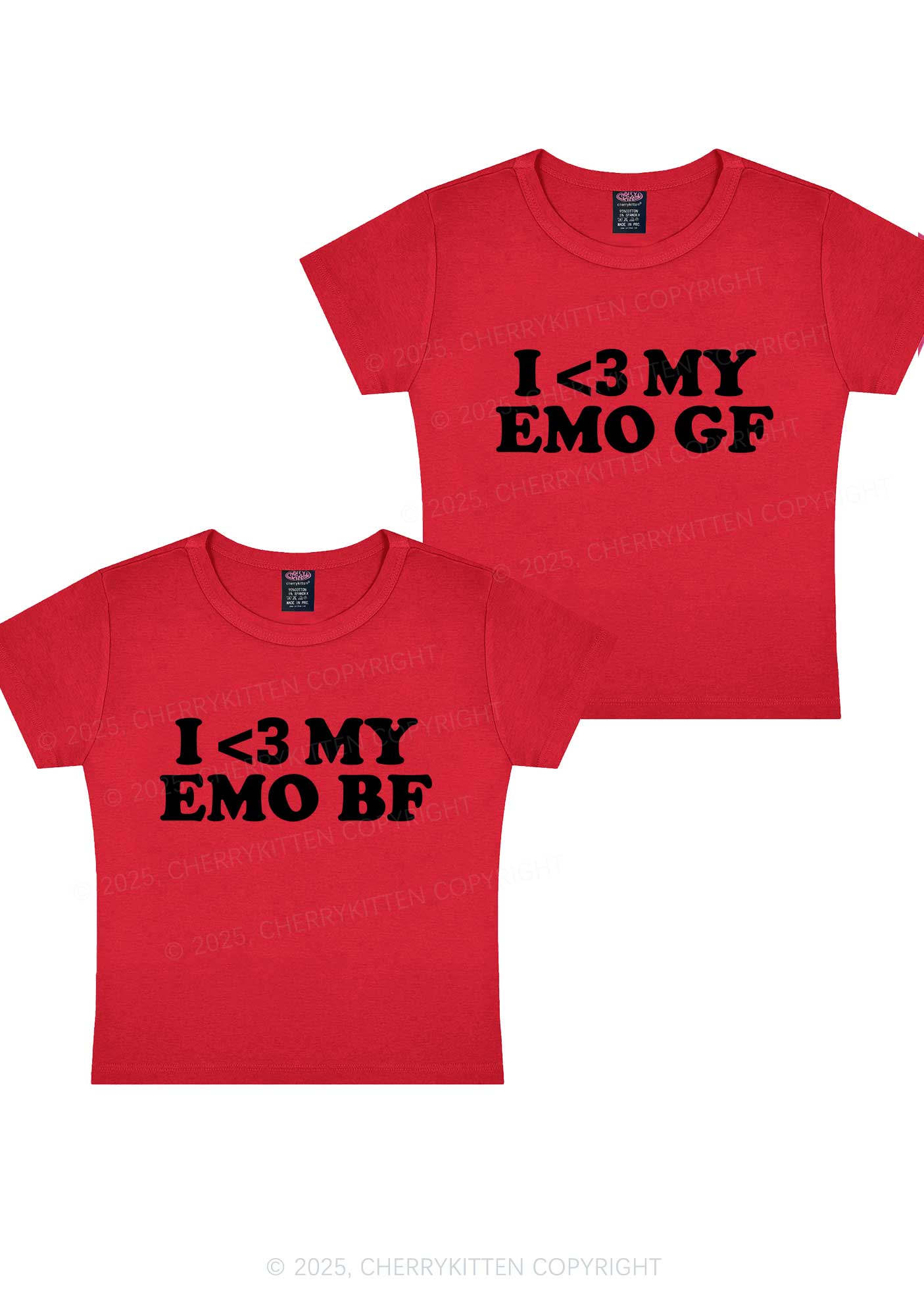 I Love My Emo BF GF Y2K Valentine's Day Baby Tee Cherrykitten - Image 6