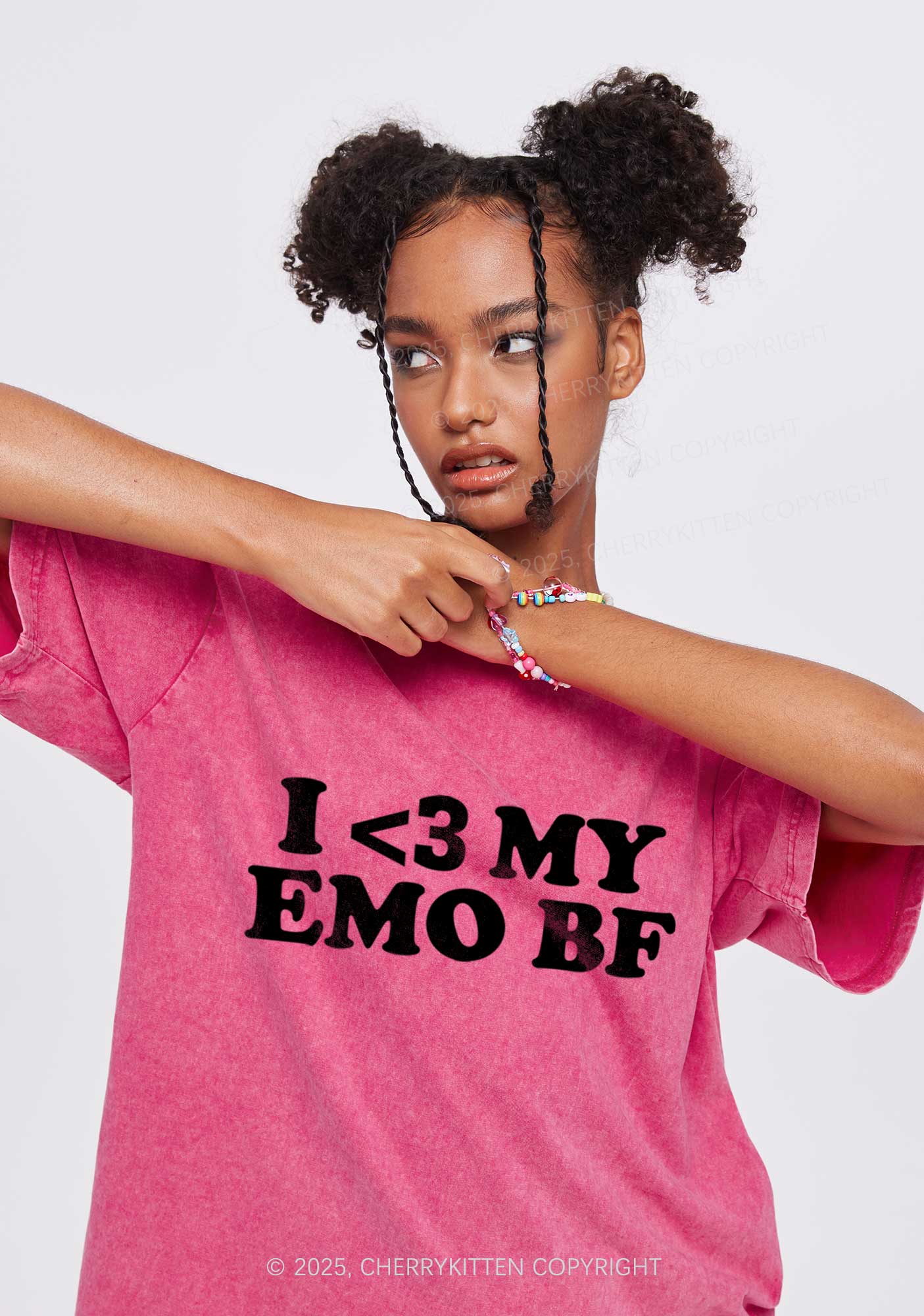 I Love My Emo BF GF Y2K Valentine's Day Couple Shirt Cherrykitten - Image 3