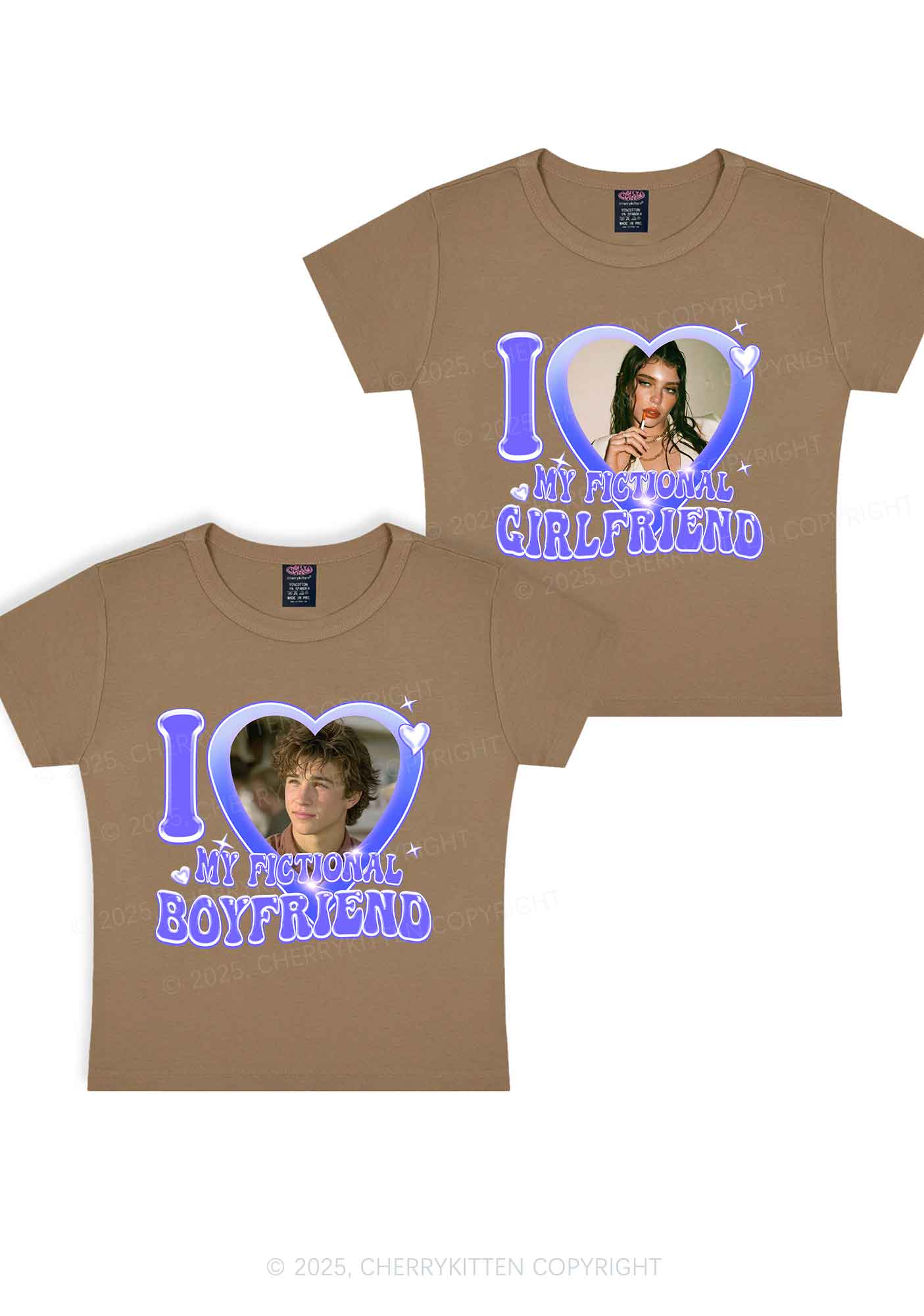 I Love My Fictional GF BF Y2K Valentine's Day Baby Tee Cherrykitten - Image 10