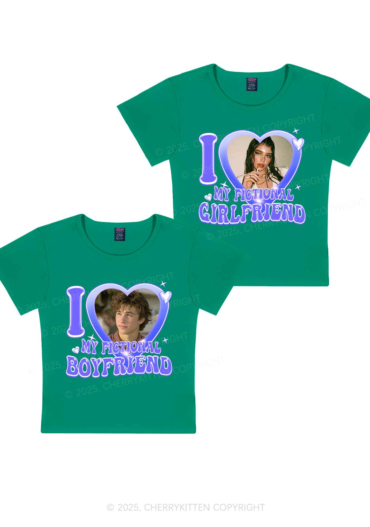 I Love My Fictional GF BF Y2K Valentine's Day Baby Tee Cherrykitten - Image 12