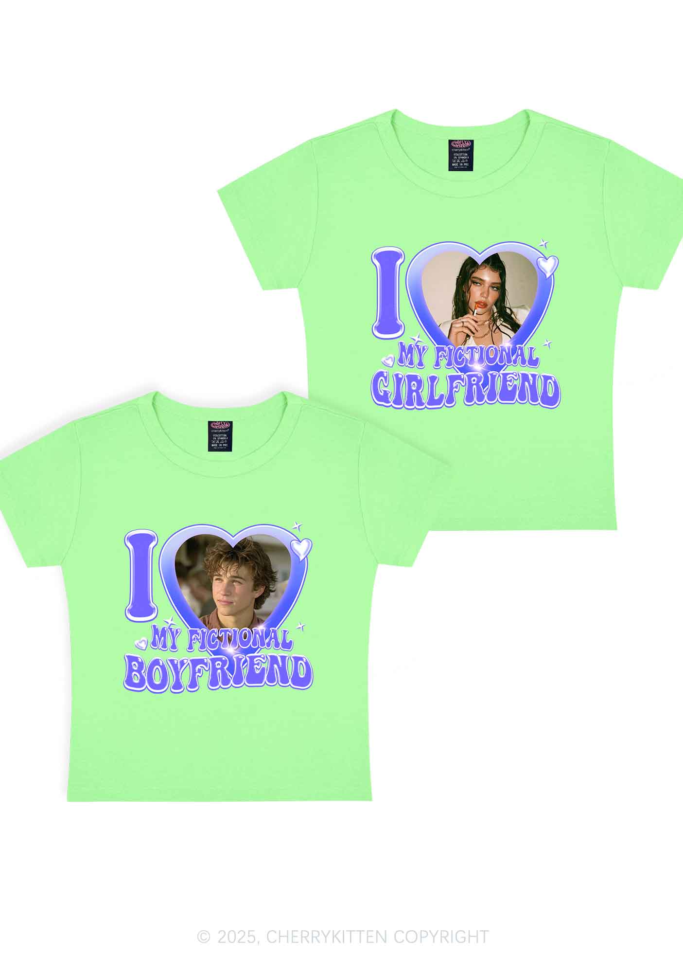 I Love My Fictional GF BF Y2K Valentine's Day Baby Tee Cherrykitten - Image 13