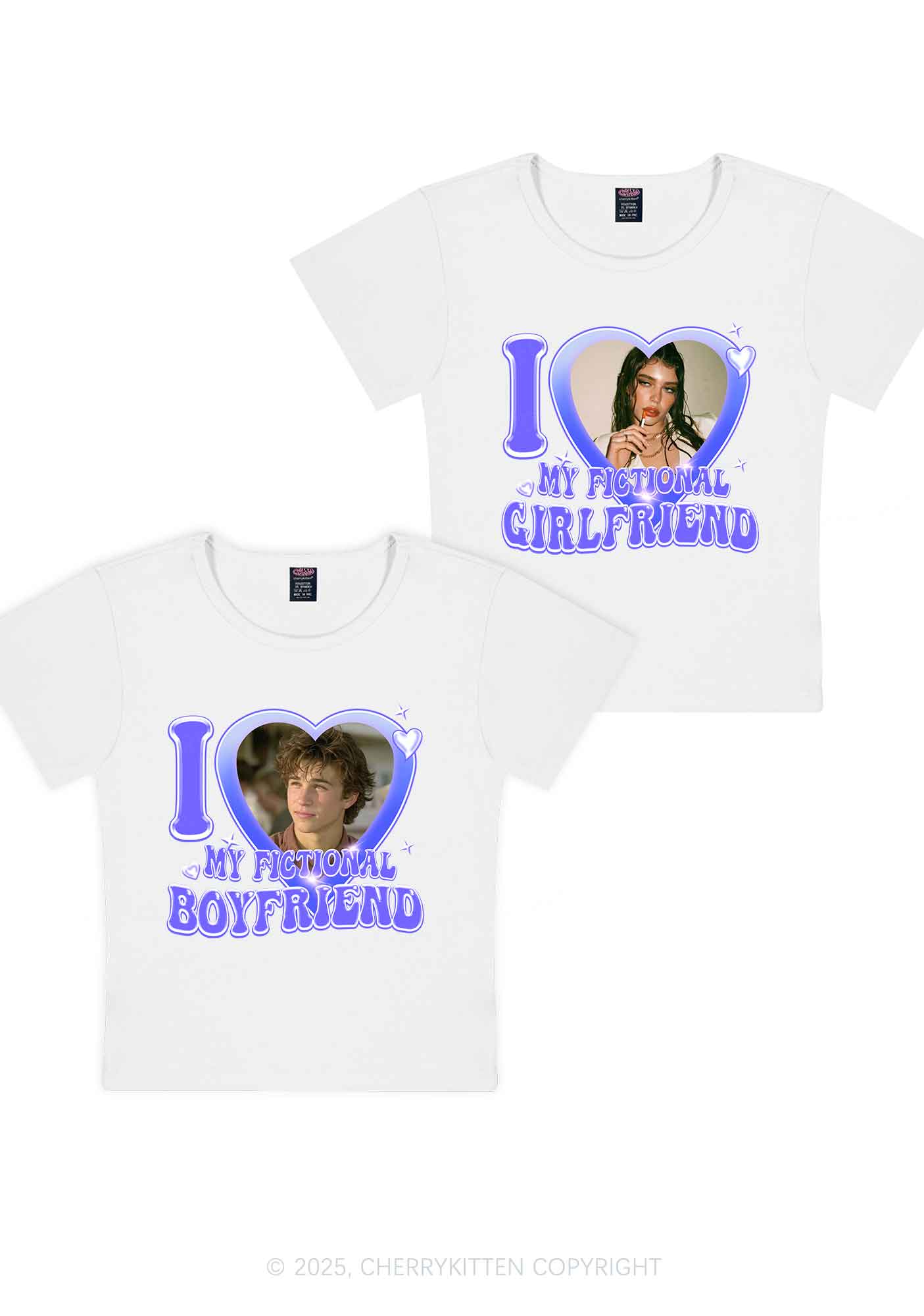 I Love My Fictional GF BF Y2K Valentine's Day Baby Tee Cherrykitten - Image 4