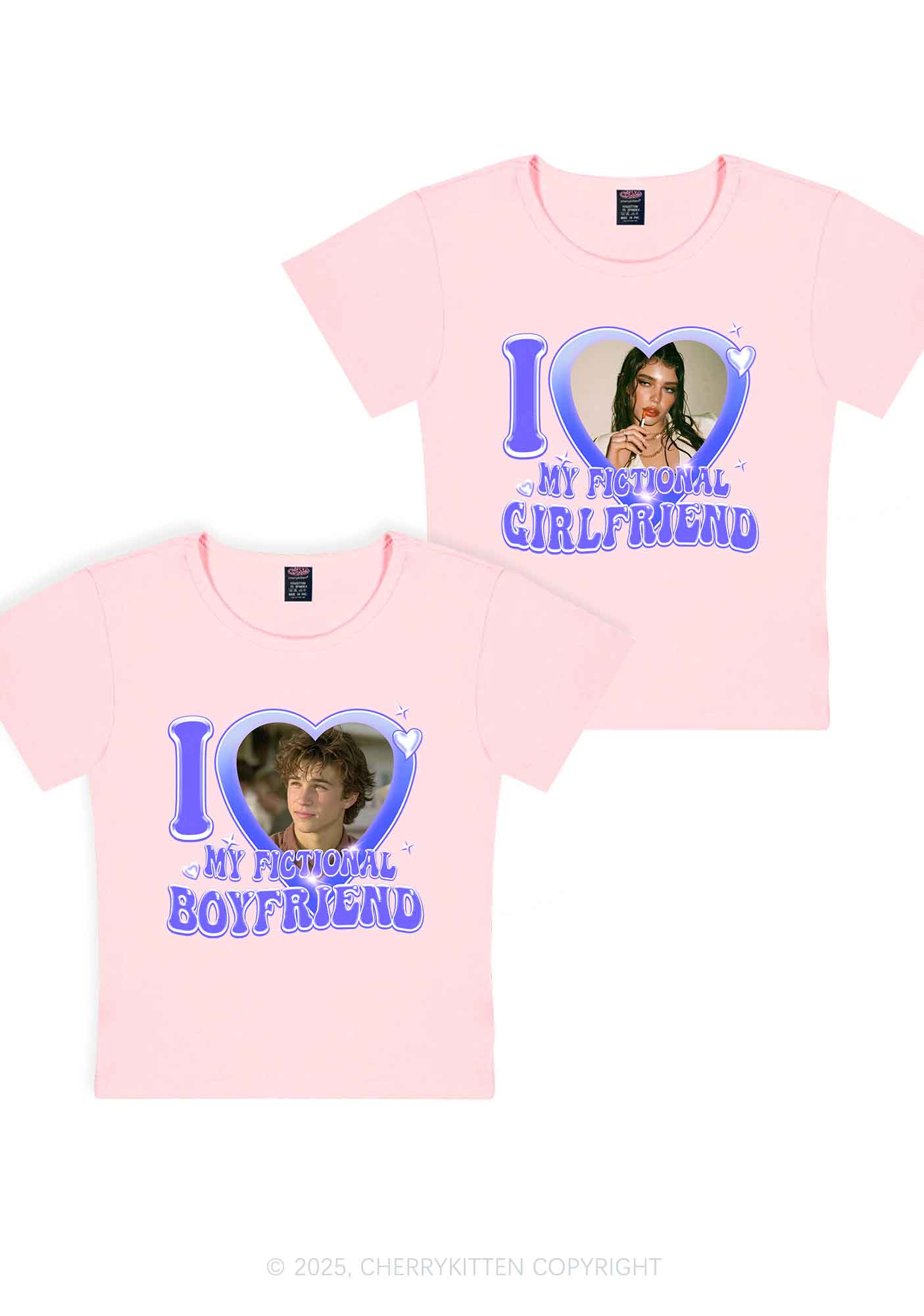 I Love My Fictional GF BF Y2K Valentine's Day Baby Tee Cherrykitten - Image 9