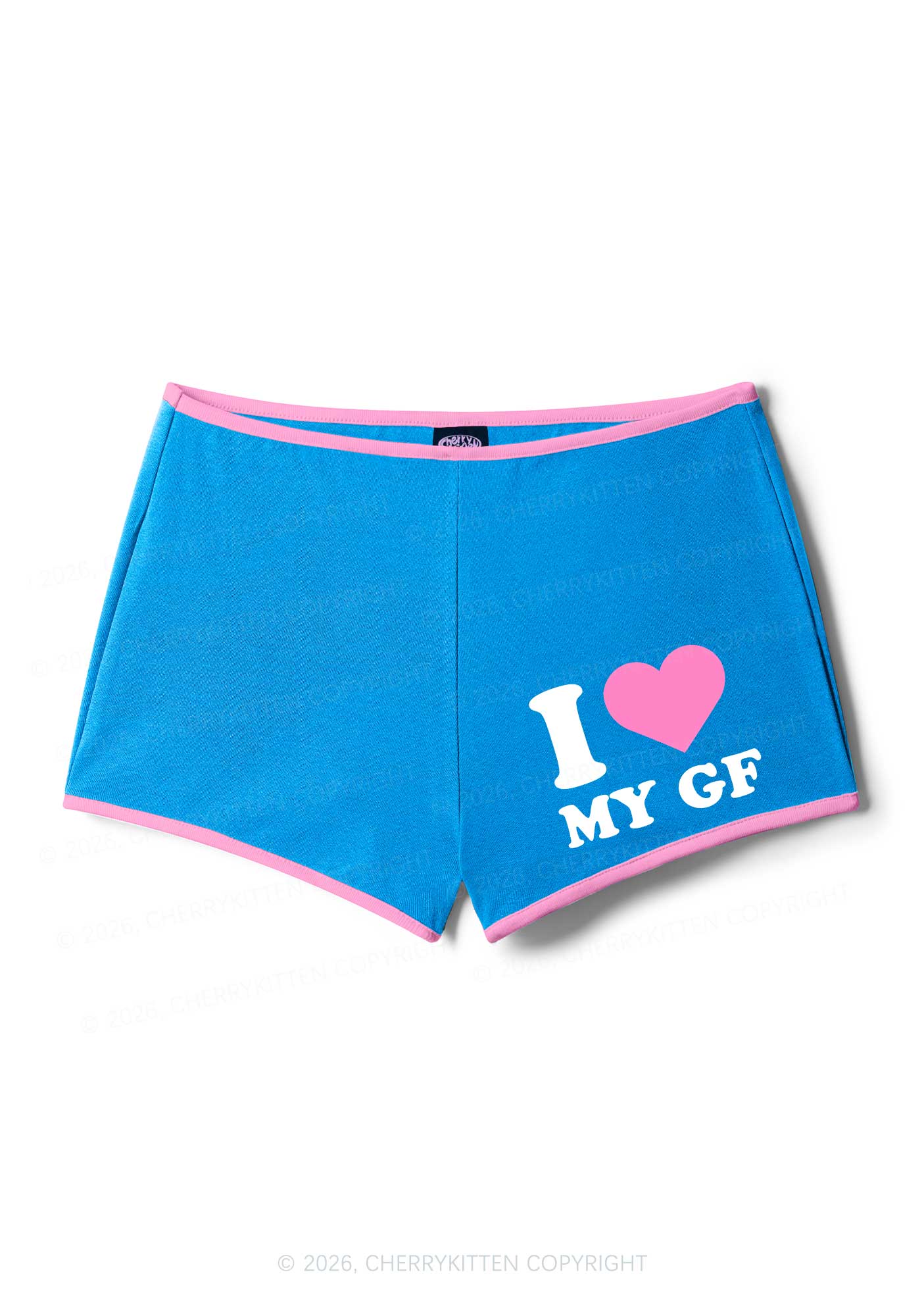 I Love My GF Valentine's Day Y2K Booty Shorts Cherrykitten - Image 3