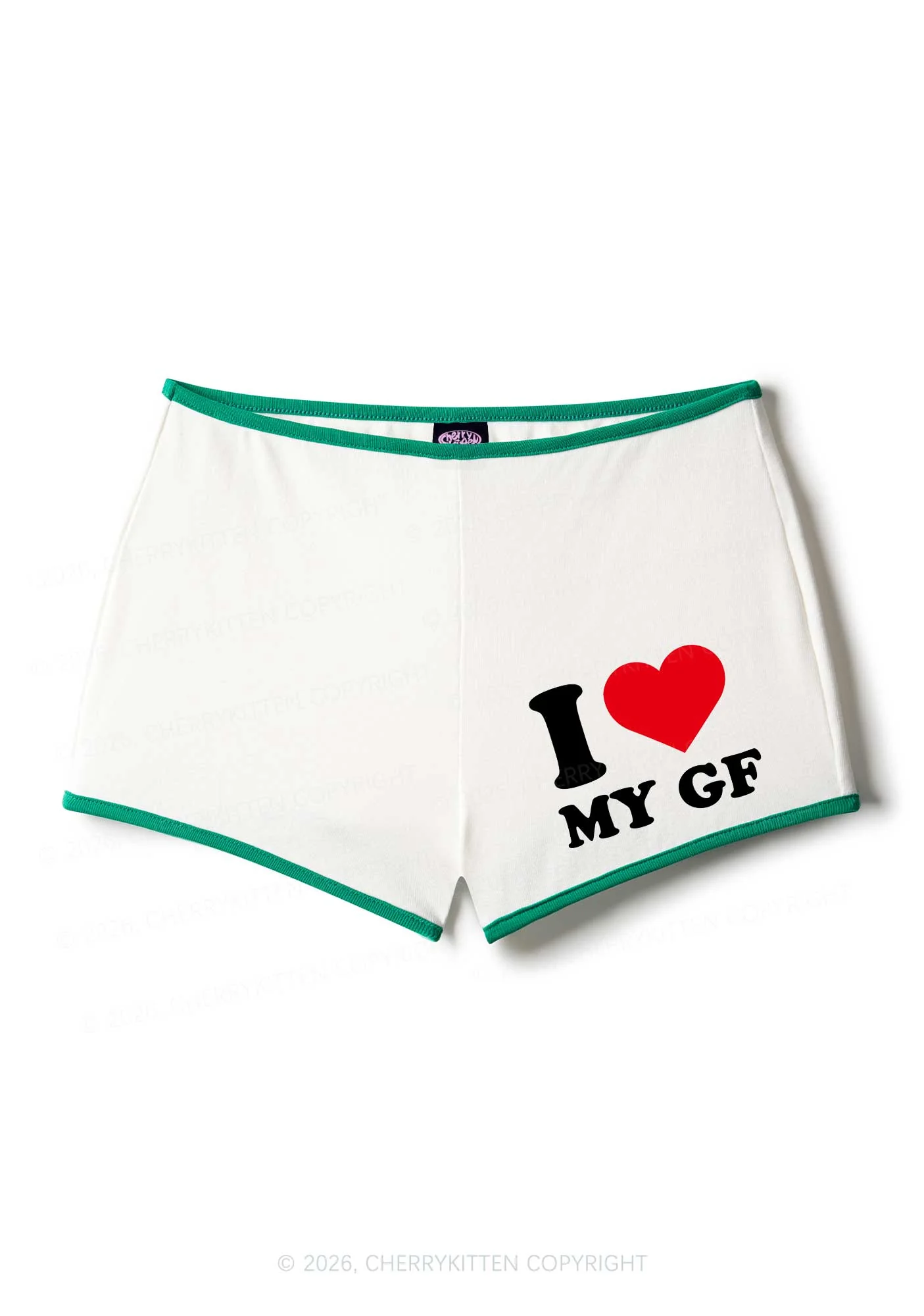I Love My GF Valentine's Day Y2K Booty Shorts Cherrykitten - Image 4