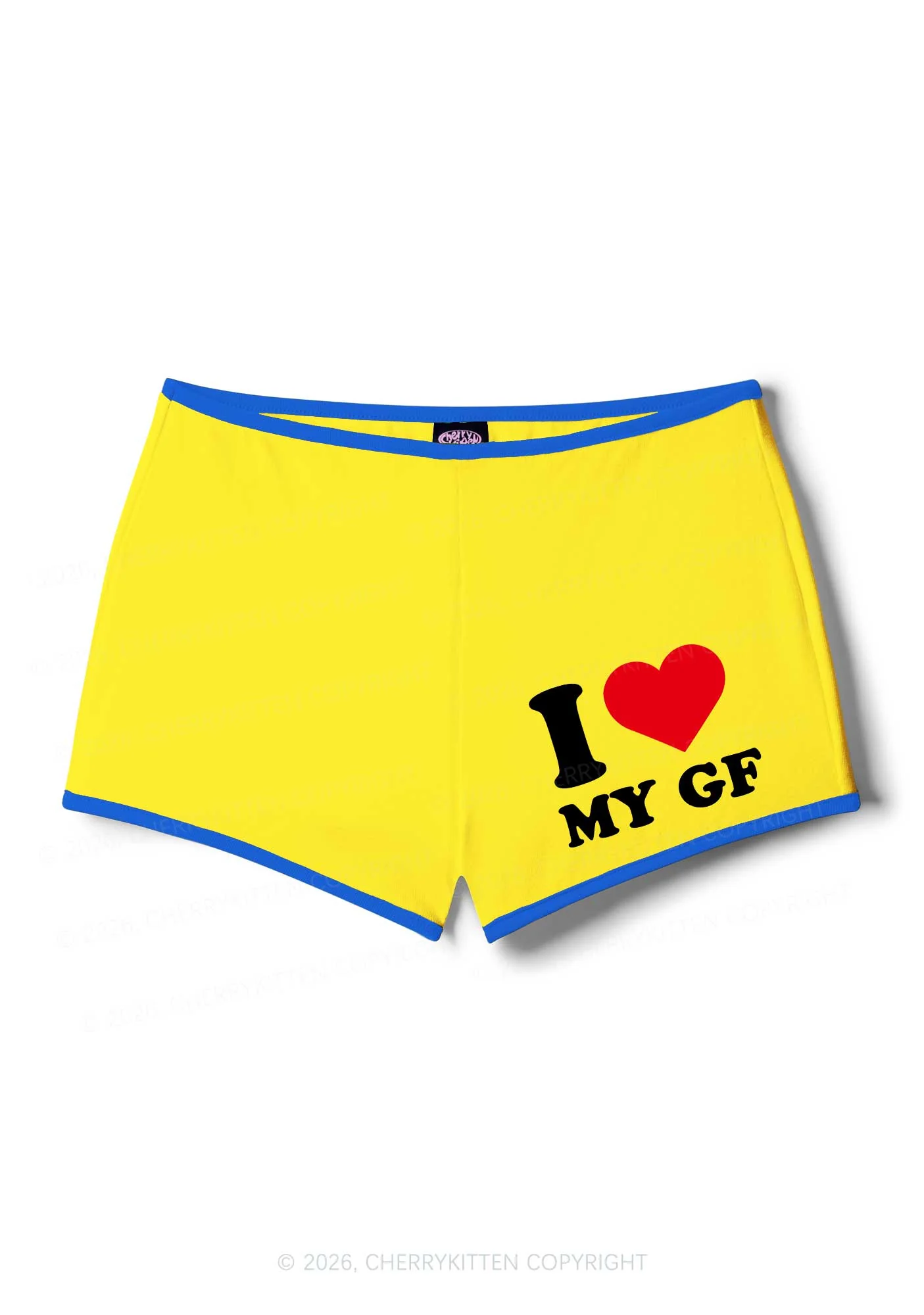 I Love My GF Valentine's Day Y2K Booty Shorts Cherrykitten - Image 5