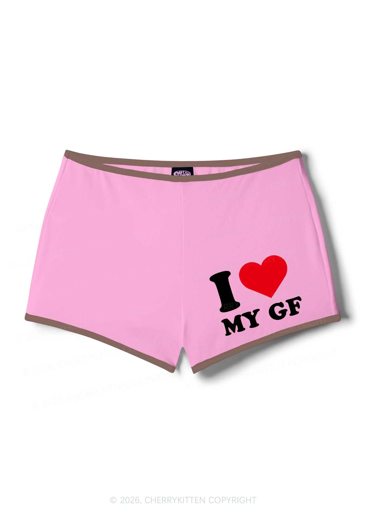 I Love My GF Valentine's Day Y2K Booty Shorts Cherrykitten - Image 6