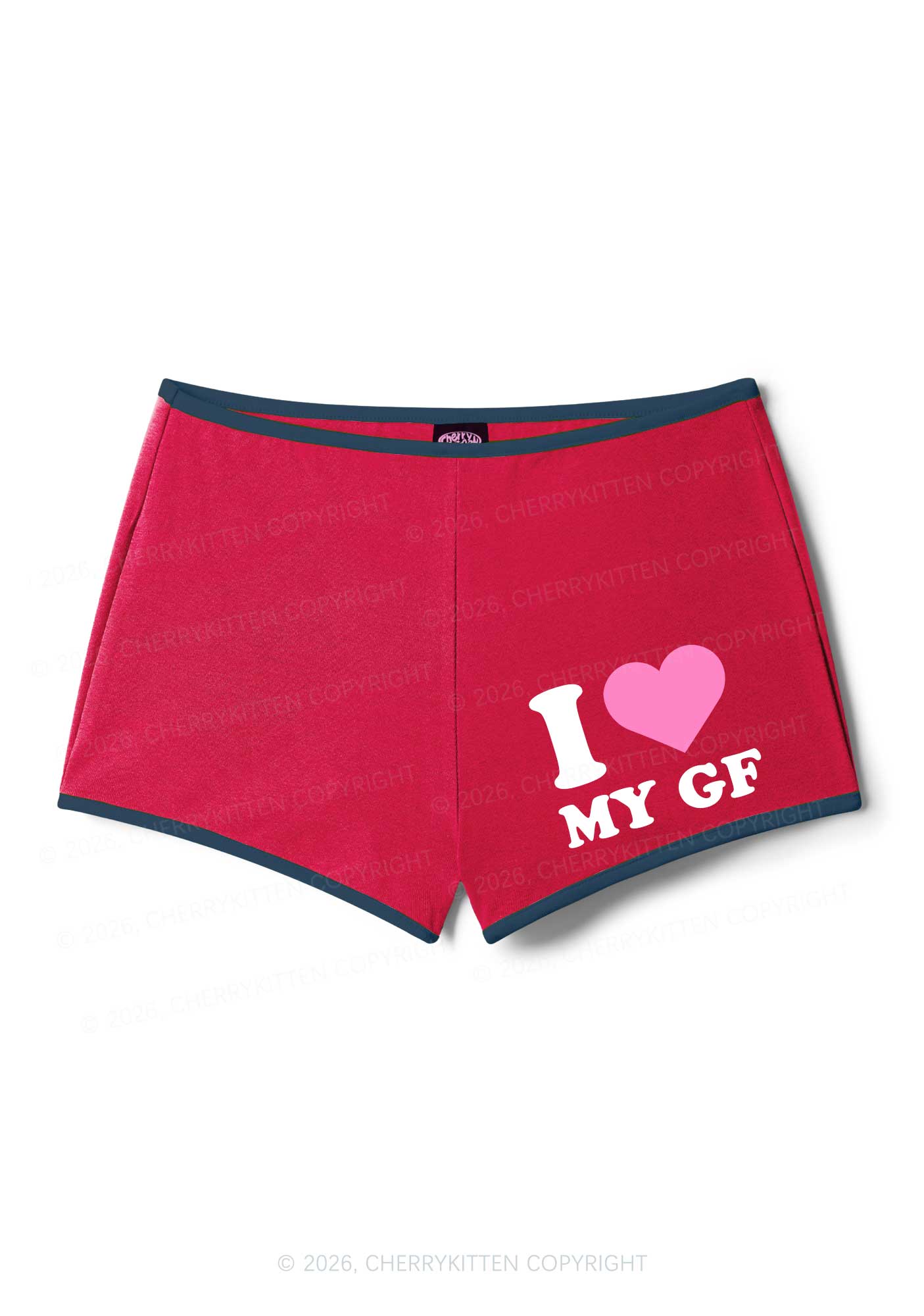 I Love My GF Valentine's Day Y2K Booty Shorts Cherrykitten - Image 7