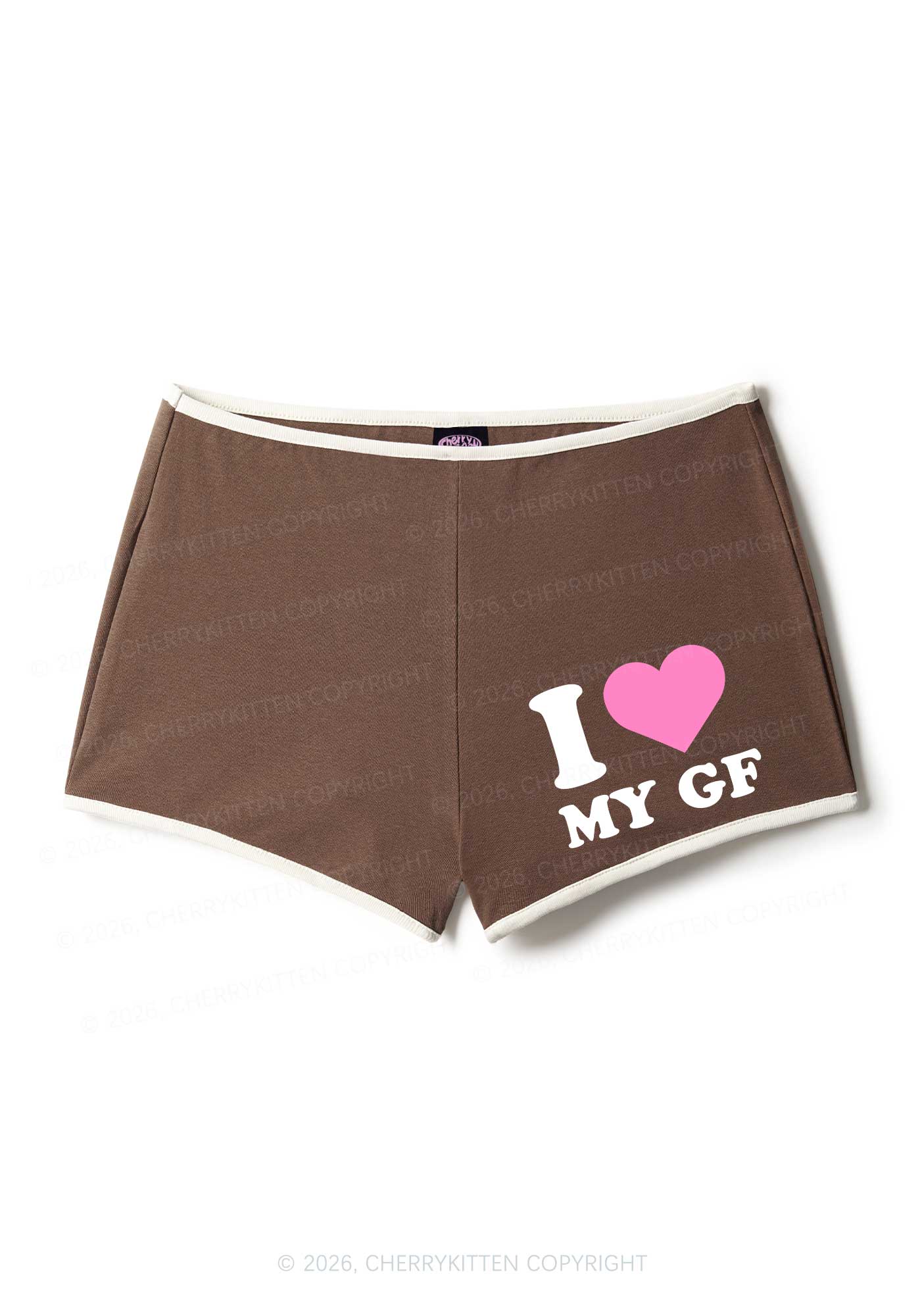 I Love My GF Valentine's Day Y2K Booty Shorts Cherrykitten - Image 9