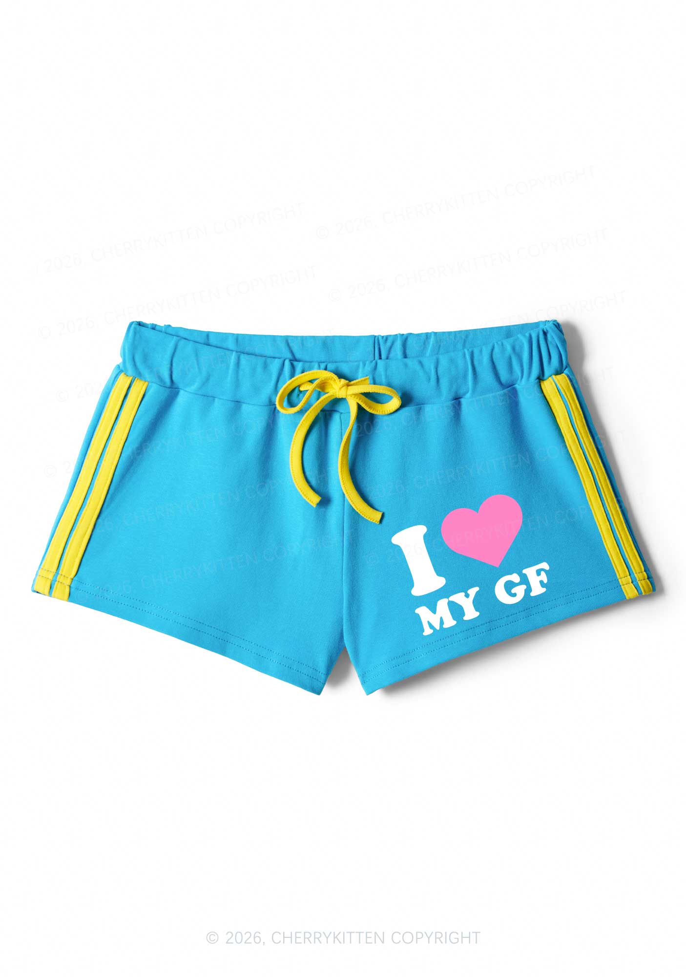 I Love My GF Valentine's Day Y2K Drawstring Mini Shorts Cherrykitten - Image 5