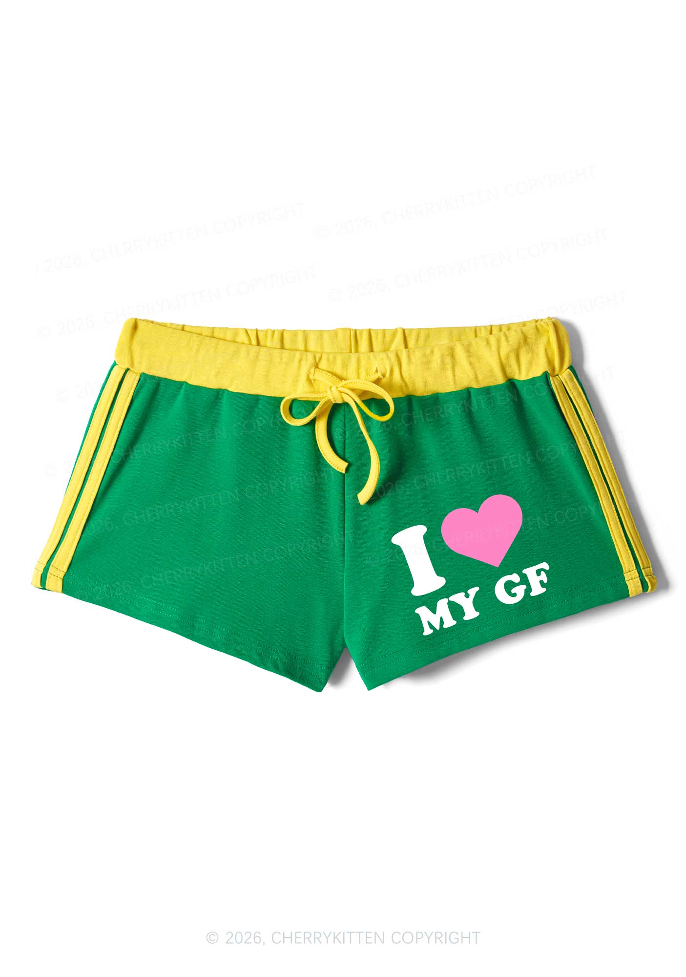 I Love My GF Valentine's Day Y2K Drawstring Mini Shorts Cherrykitten - Image 6