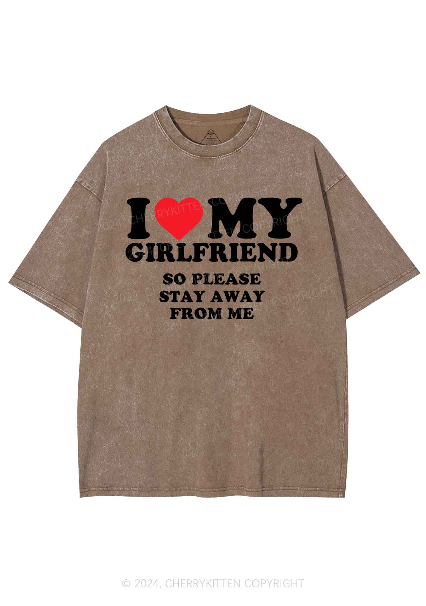 I Love My GF Y2K Valentine's Day Washed Tee Cherrykitten - Image 8