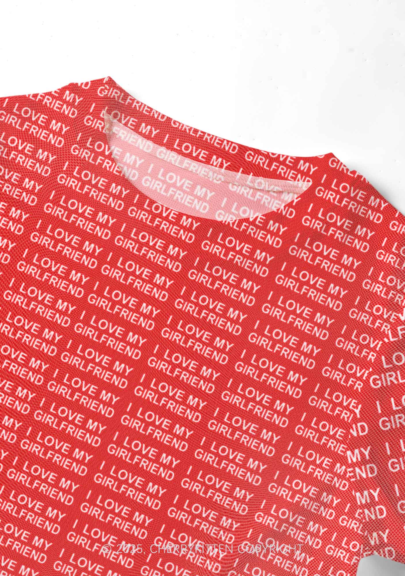 I Love My Girlfriend Y2K Mesh Crop Top Cherrykitten - Image 2