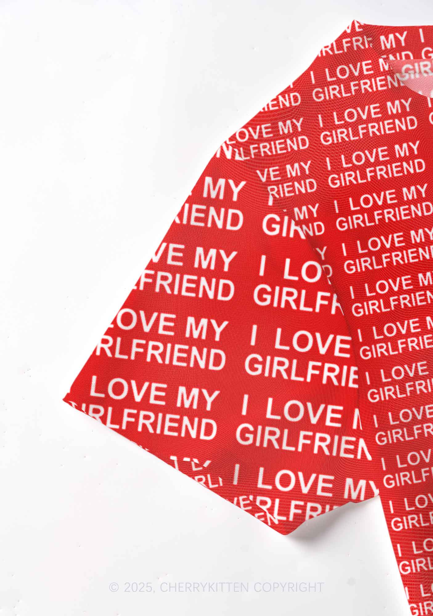 I Love My Girlfriend Y2K Mesh Crop Top Cherrykitten - Image 3