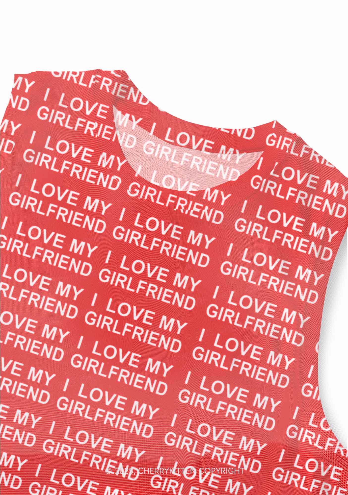 I Love My Girlfriend Y2K Mesh Muscle Tank Cherrykitten - Image 2