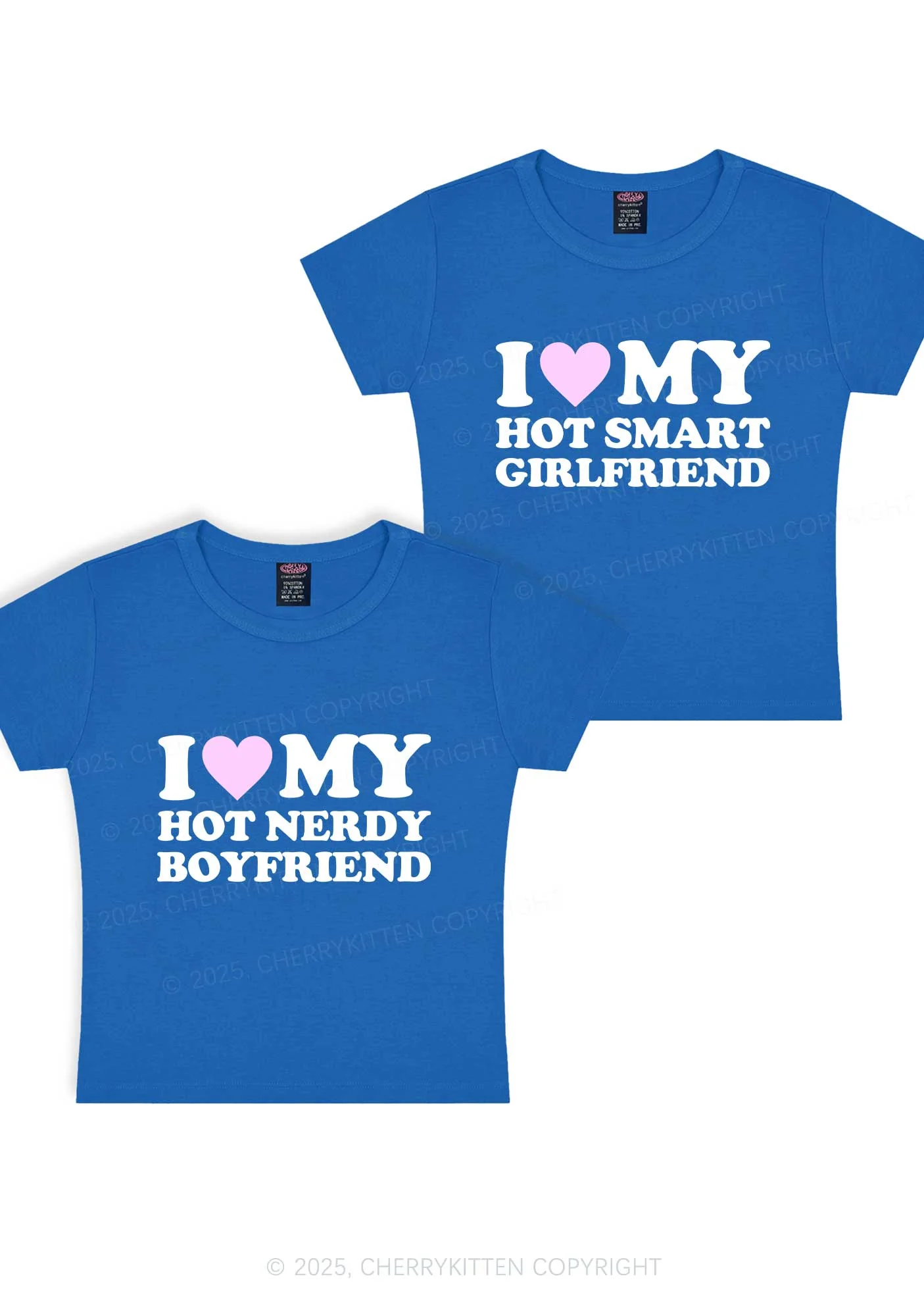 I Love My Hot Nerdy BF Y2K Valentine's Day Baby Tee Cherrykitten - Image 11