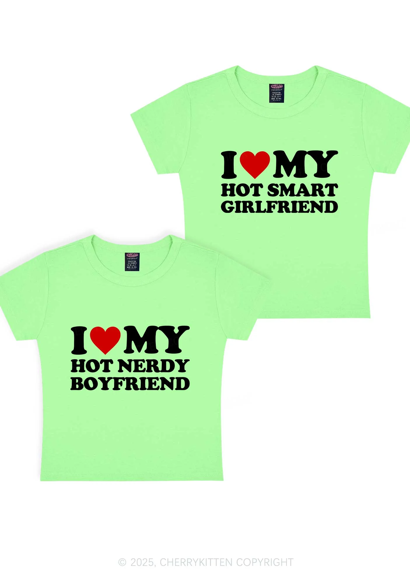 I Love My Hot Nerdy BF Y2K Valentine's Day Baby Tee Cherrykitten - Image 13