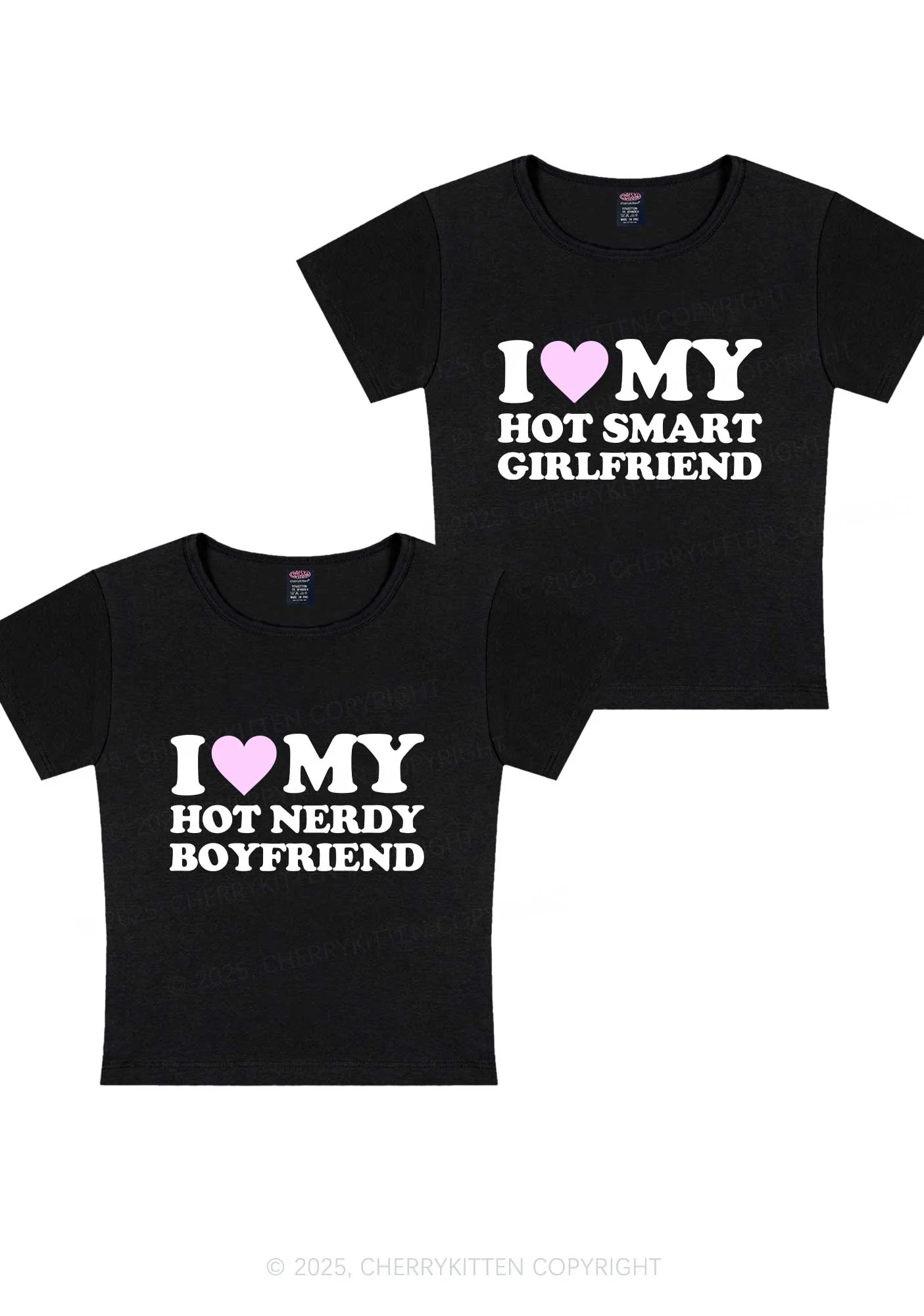 I Love My Hot Nerdy BF Y2K Valentine's Day Baby Tee Cherrykitten - Image 4