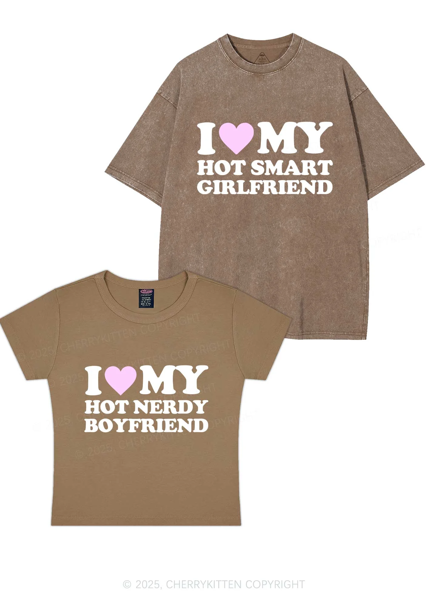 I Love My Hot Nerdy BF Y2K Valentine's Day Couple Shirt Cherrykitten - Image 10