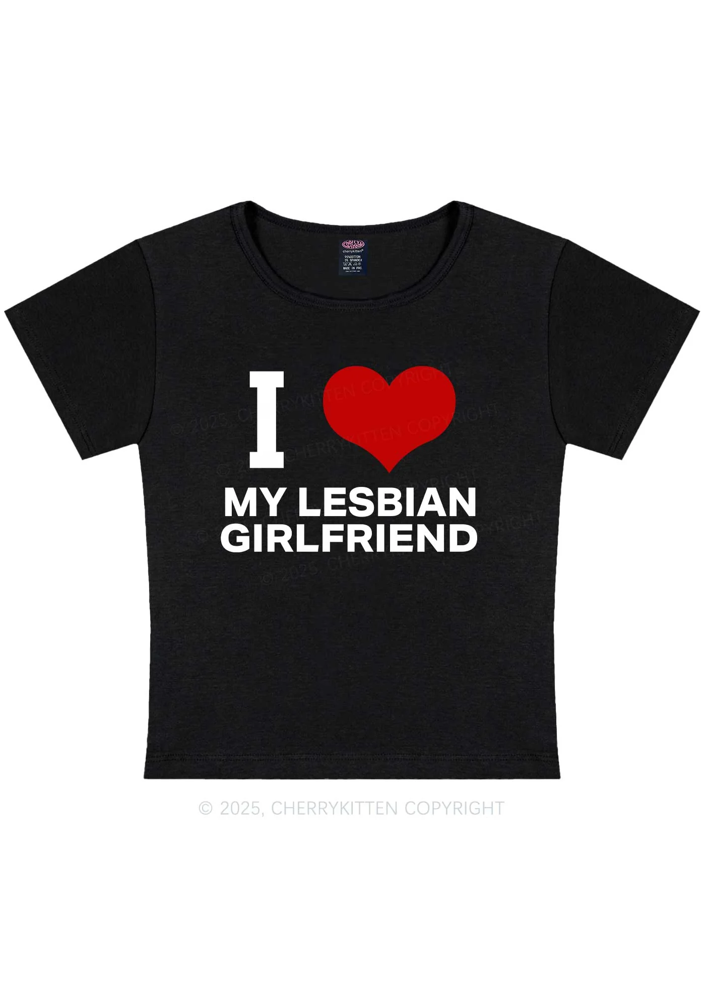 I Love My Lesbian GF Y2K Baby Tee Cherrykitten - Image 4