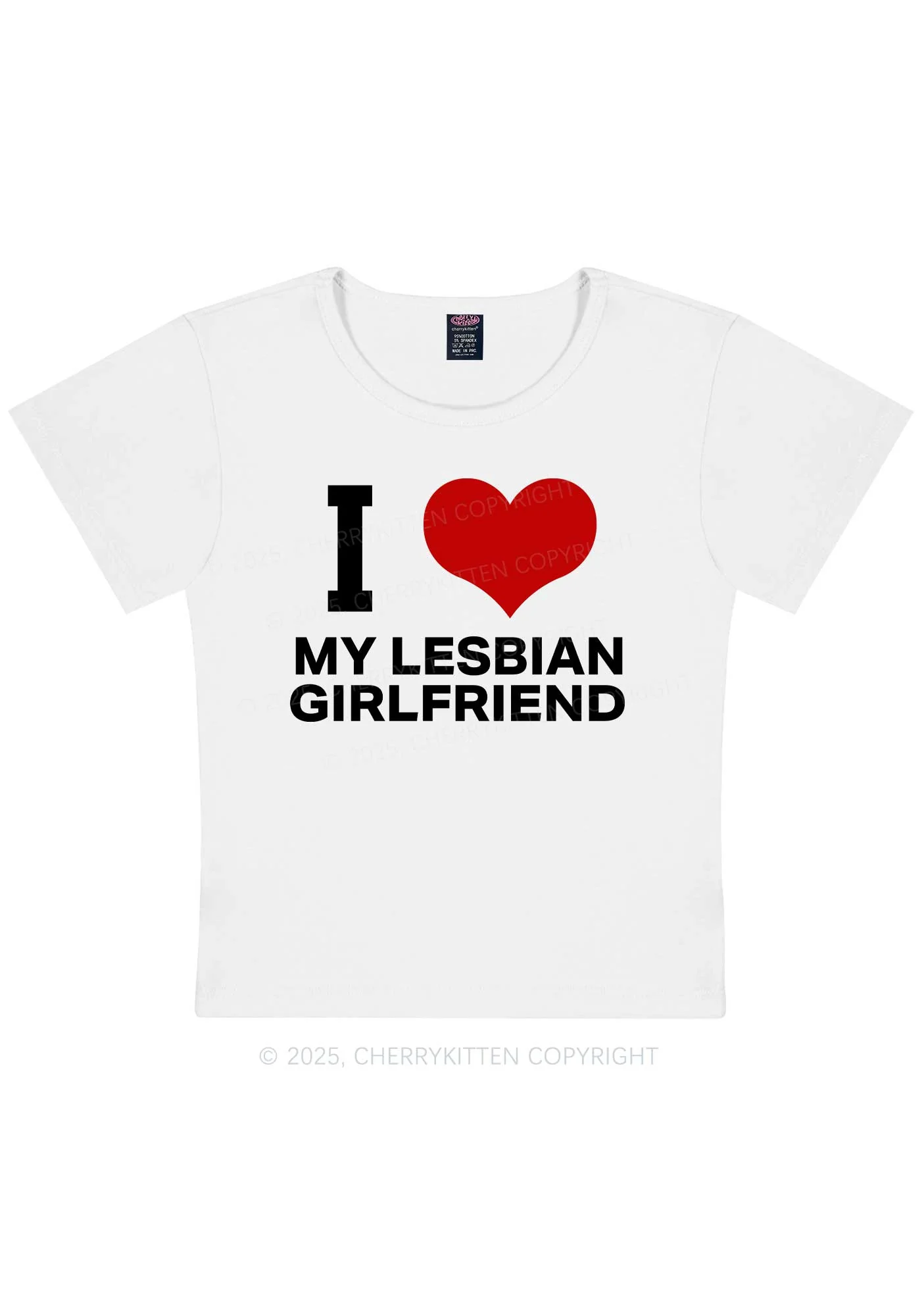 I Love My Lesbian GF Y2K Baby Tee Cherrykitten - Image 5